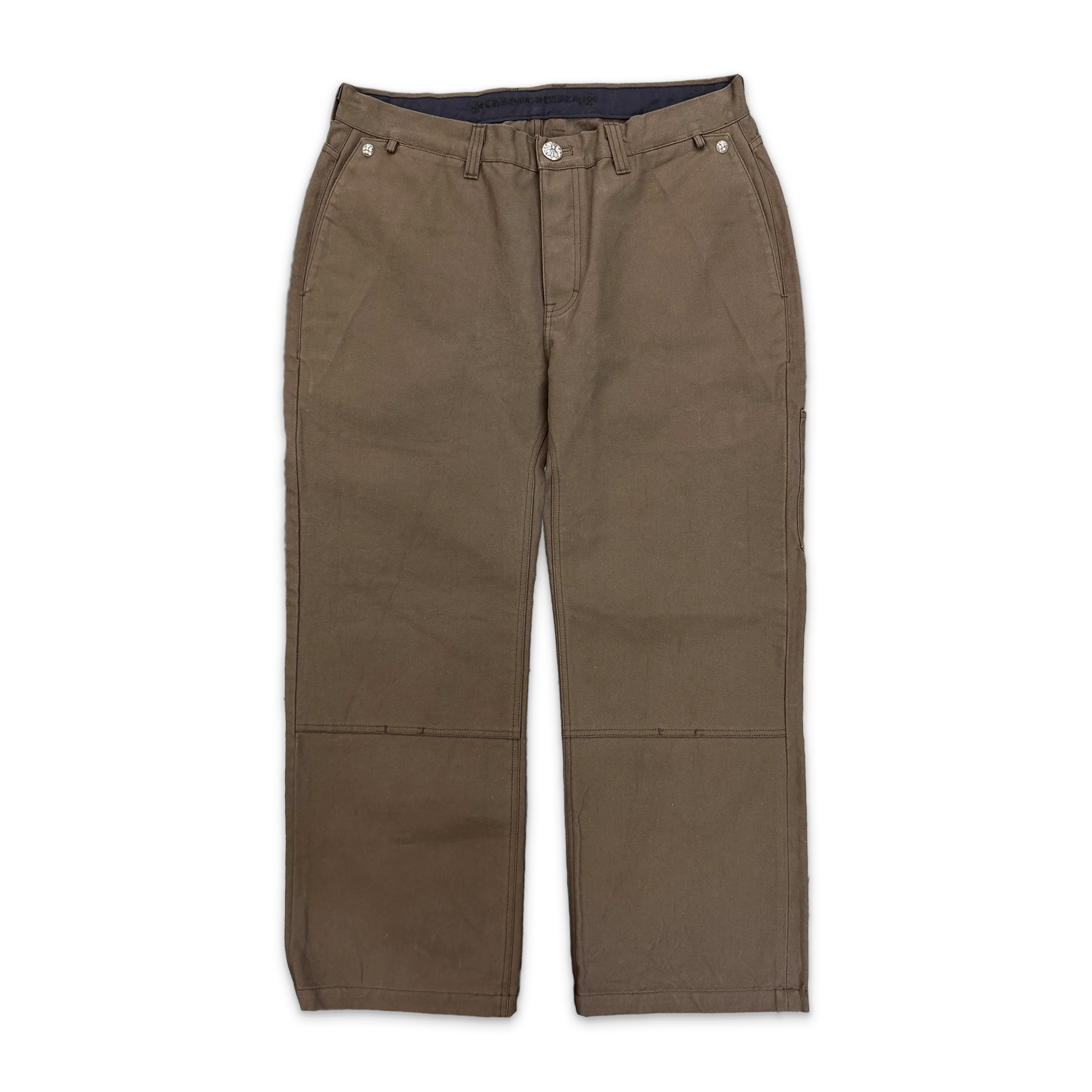 13 Cross Patch Double Knee Work Pants "Brown"