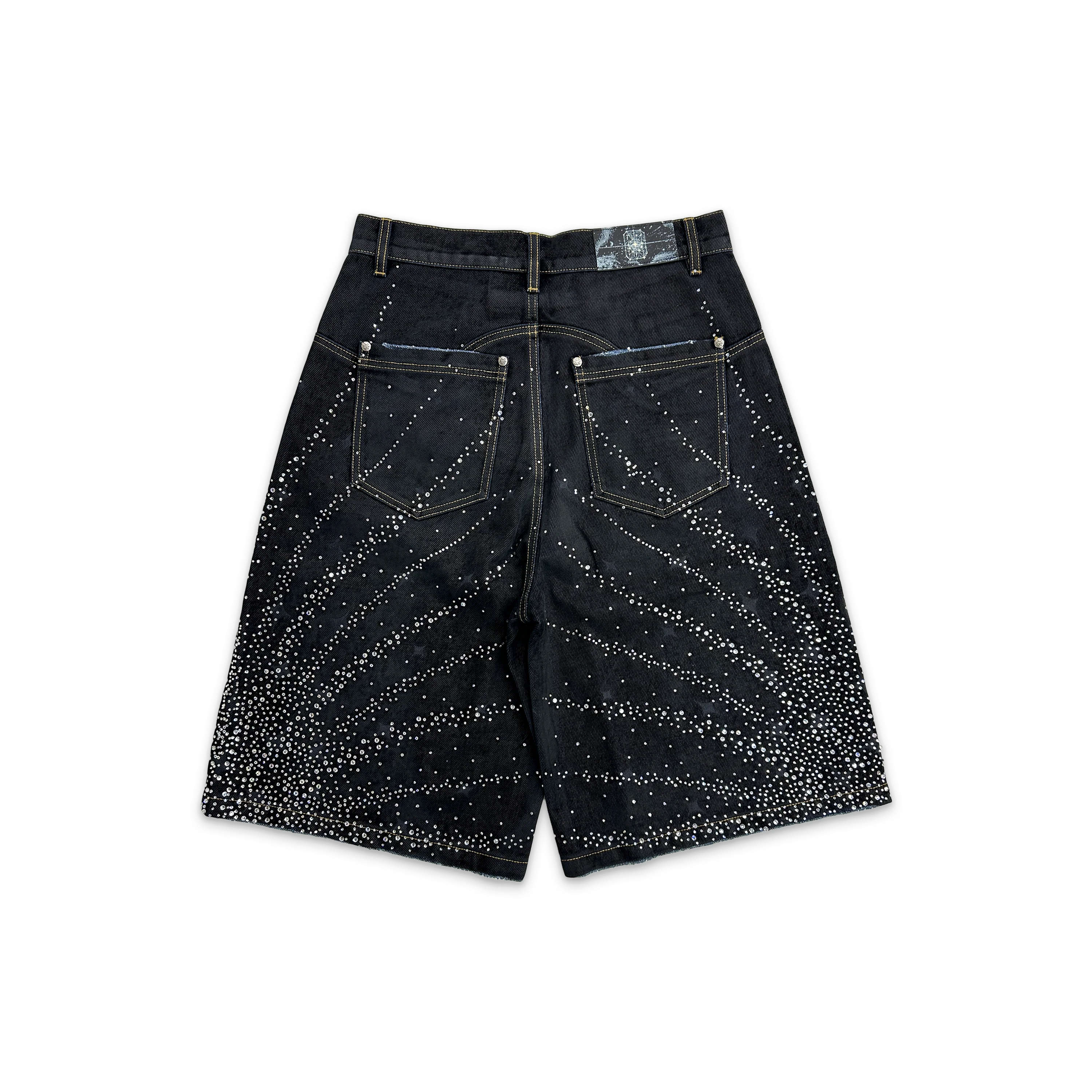 20K Diamond Starlight Denim Shorts "Black" - Image 2