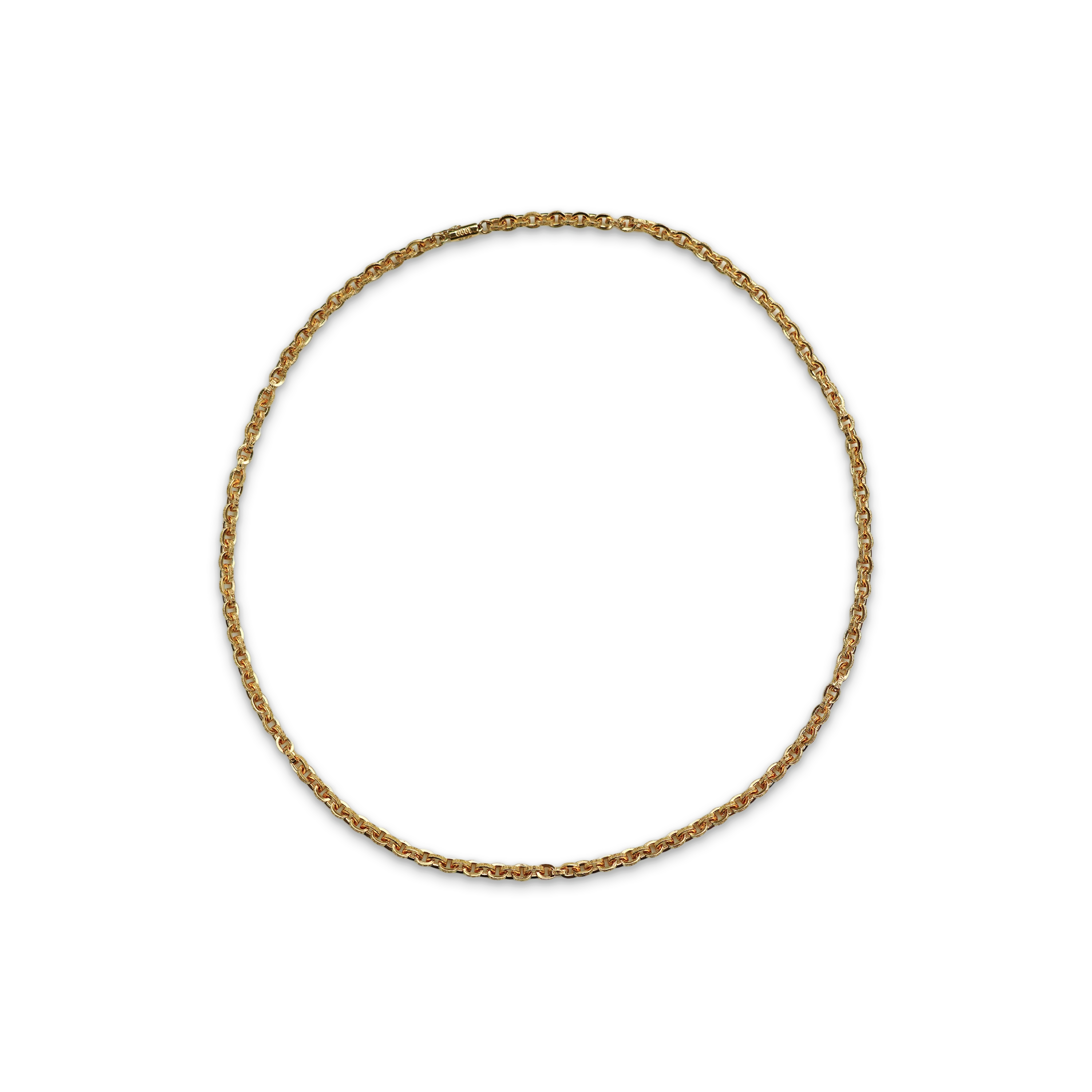 22k Yellow Gold Paper Chain Necklace