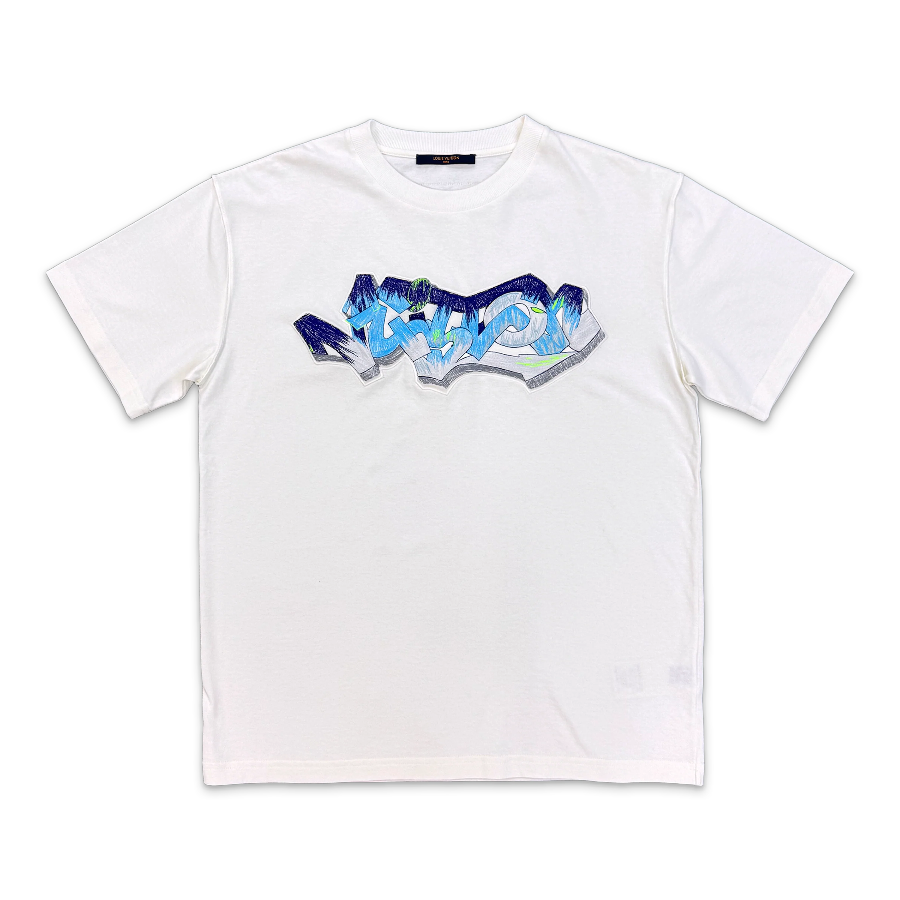 3D Graffiti Embroidered Tee "White"