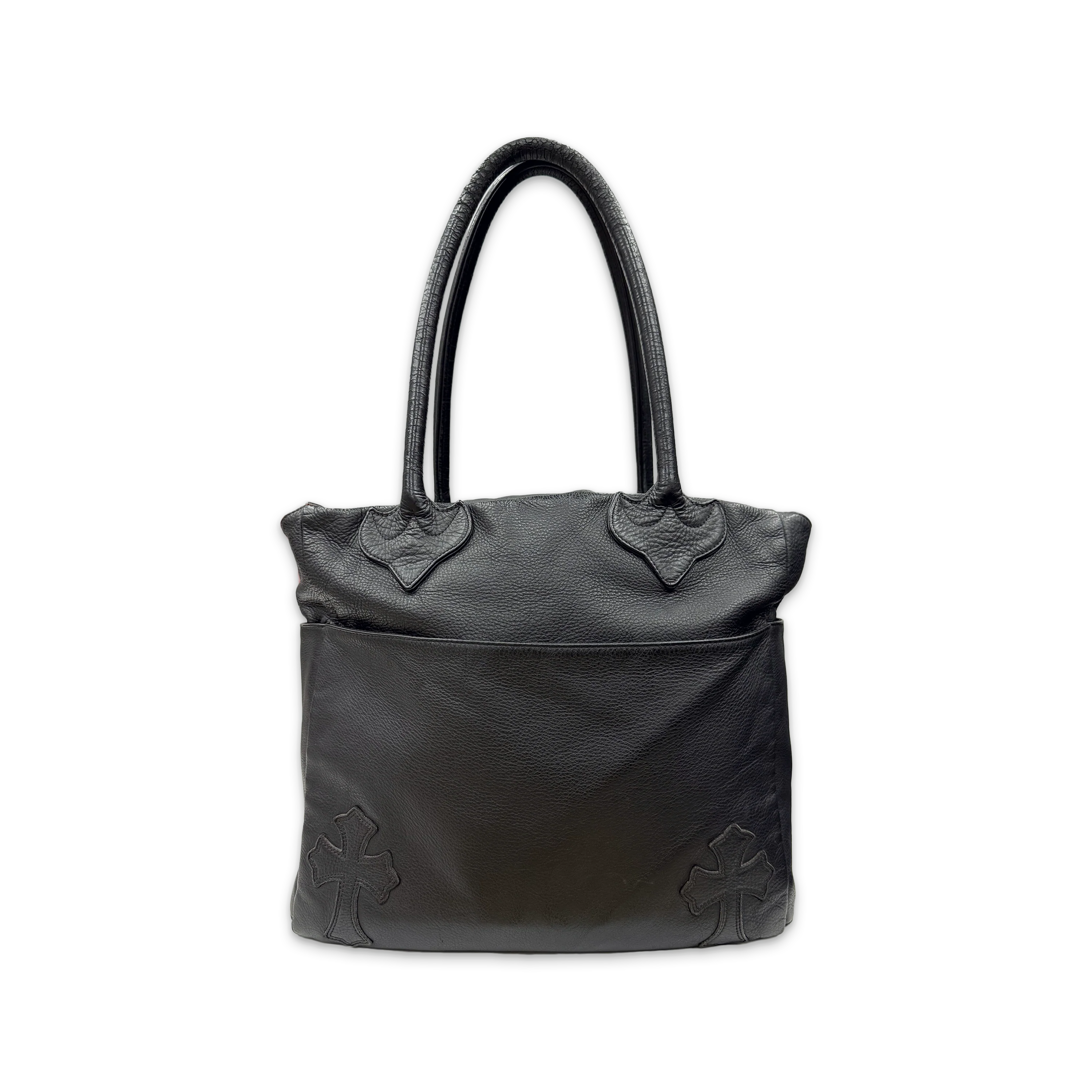 4 Pocket Leather Tote Bag "Black"