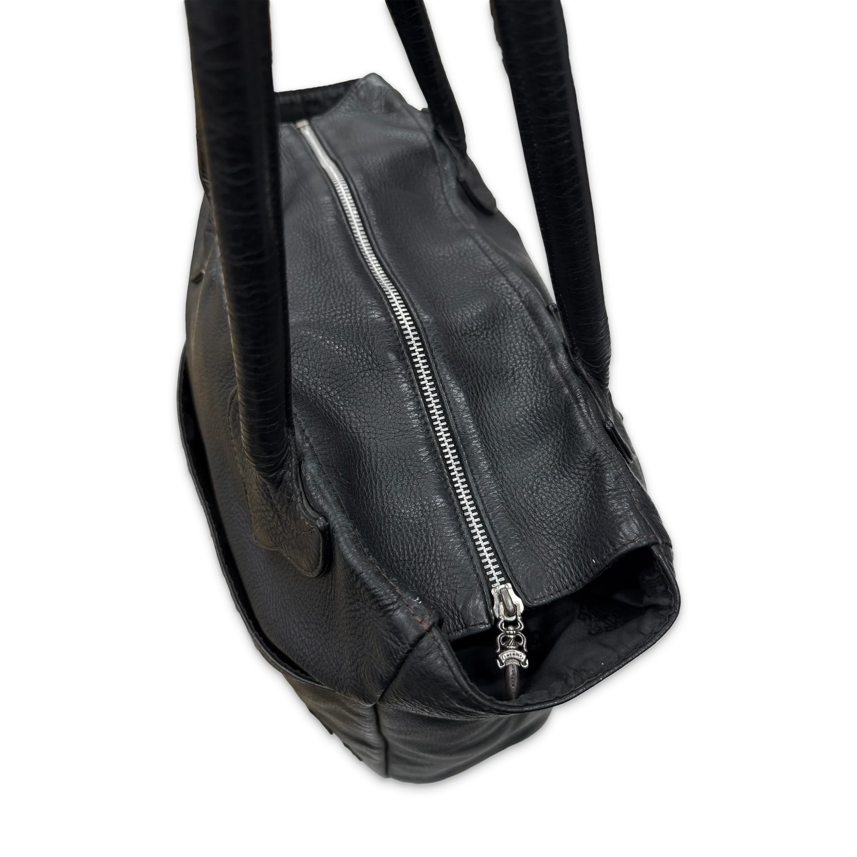 4 Pocket Leather Tote Bag "Black" - Image 2