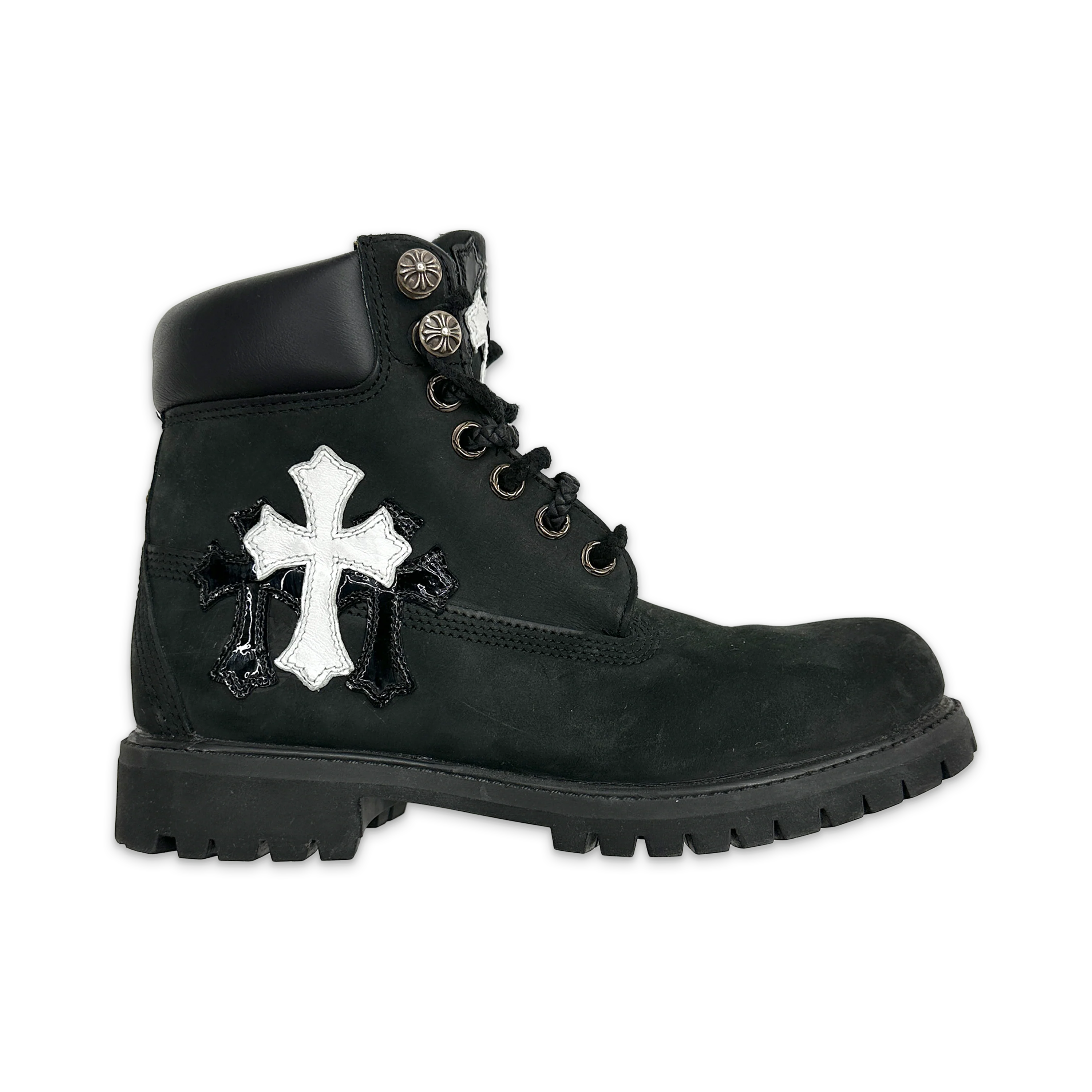 6 Inch Boot With Patches "Black Nubuck"