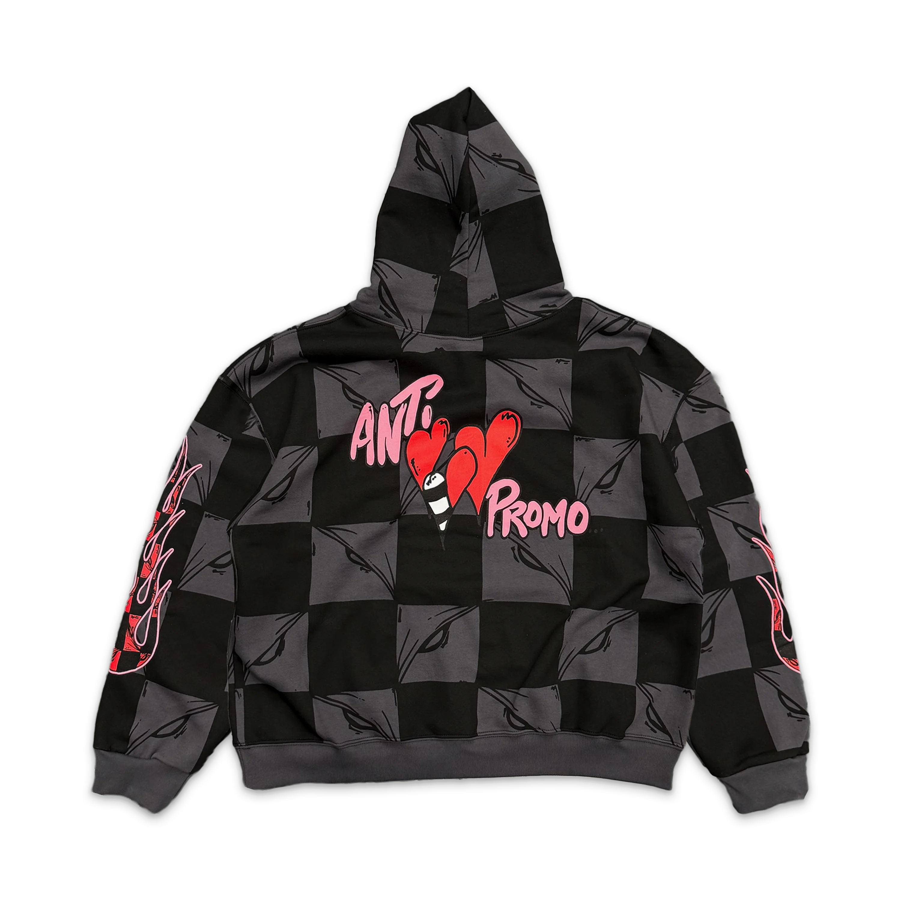 99 Eyes Hoodie ATL Flames "Black/Grey" - Image 2