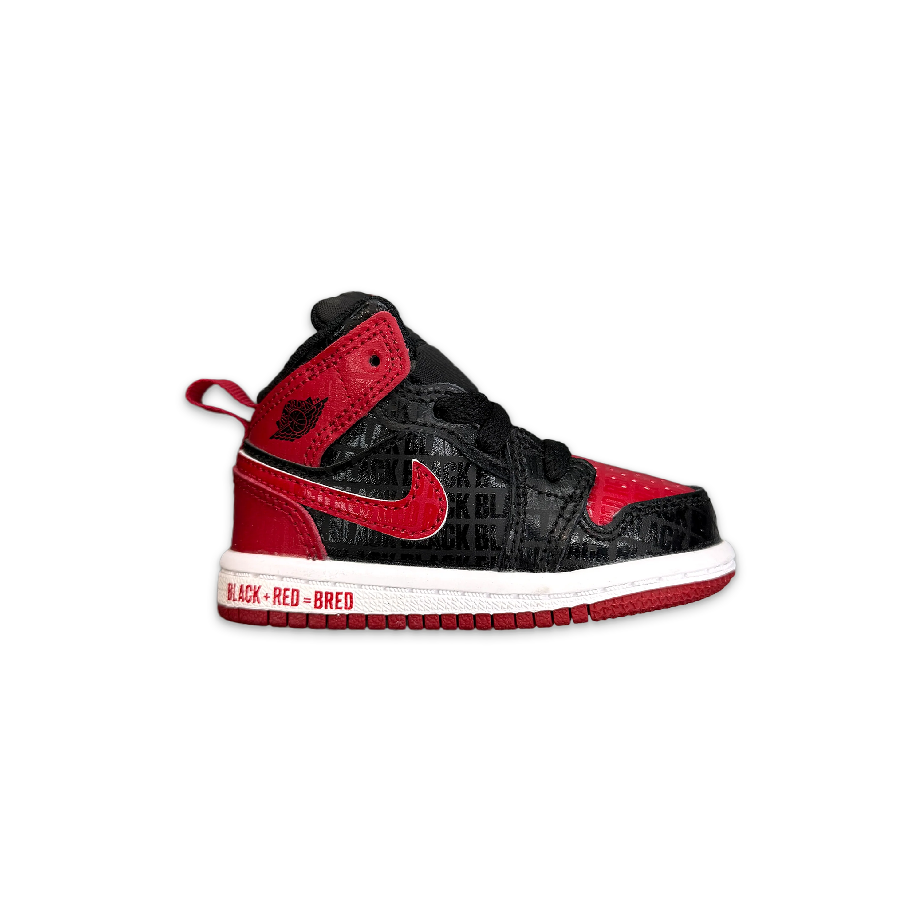 Air Jordan 1 Mid "Black + Red = Bred" (TD)