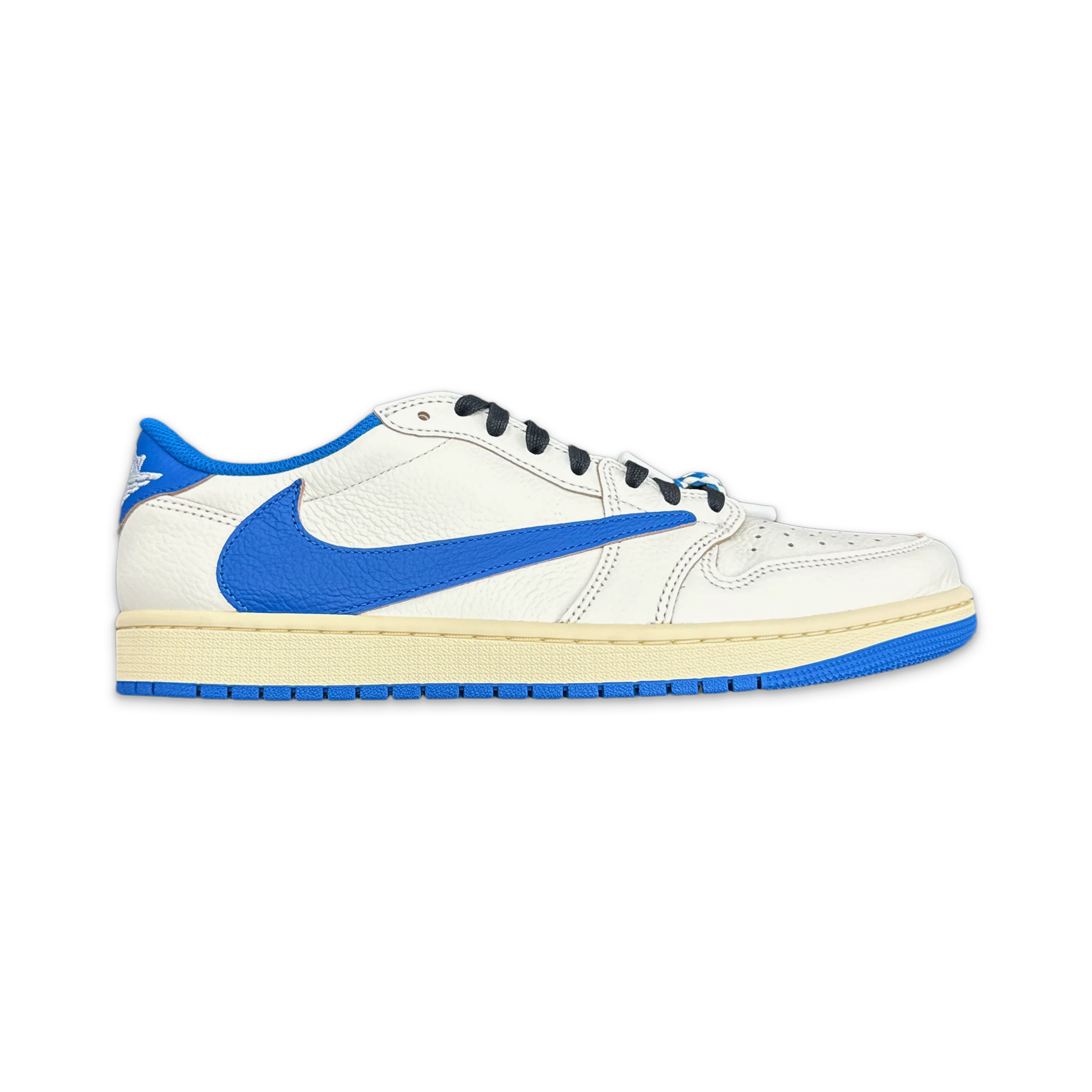 Air Jordan 1 Retro Low Fragment X Travis Scott “Sail Military Blue”