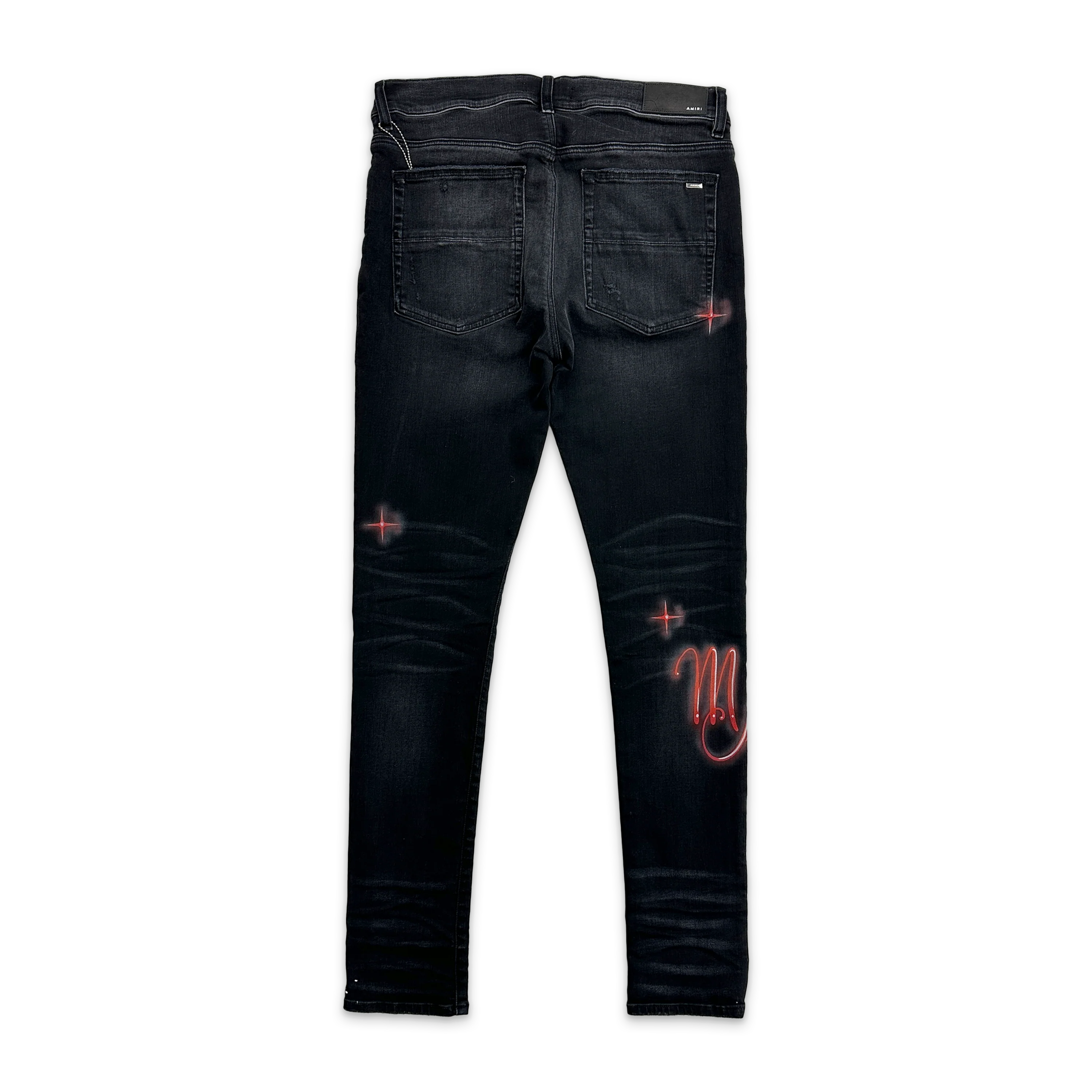 Airbrushed Logo Jeans "Black" - Image 2