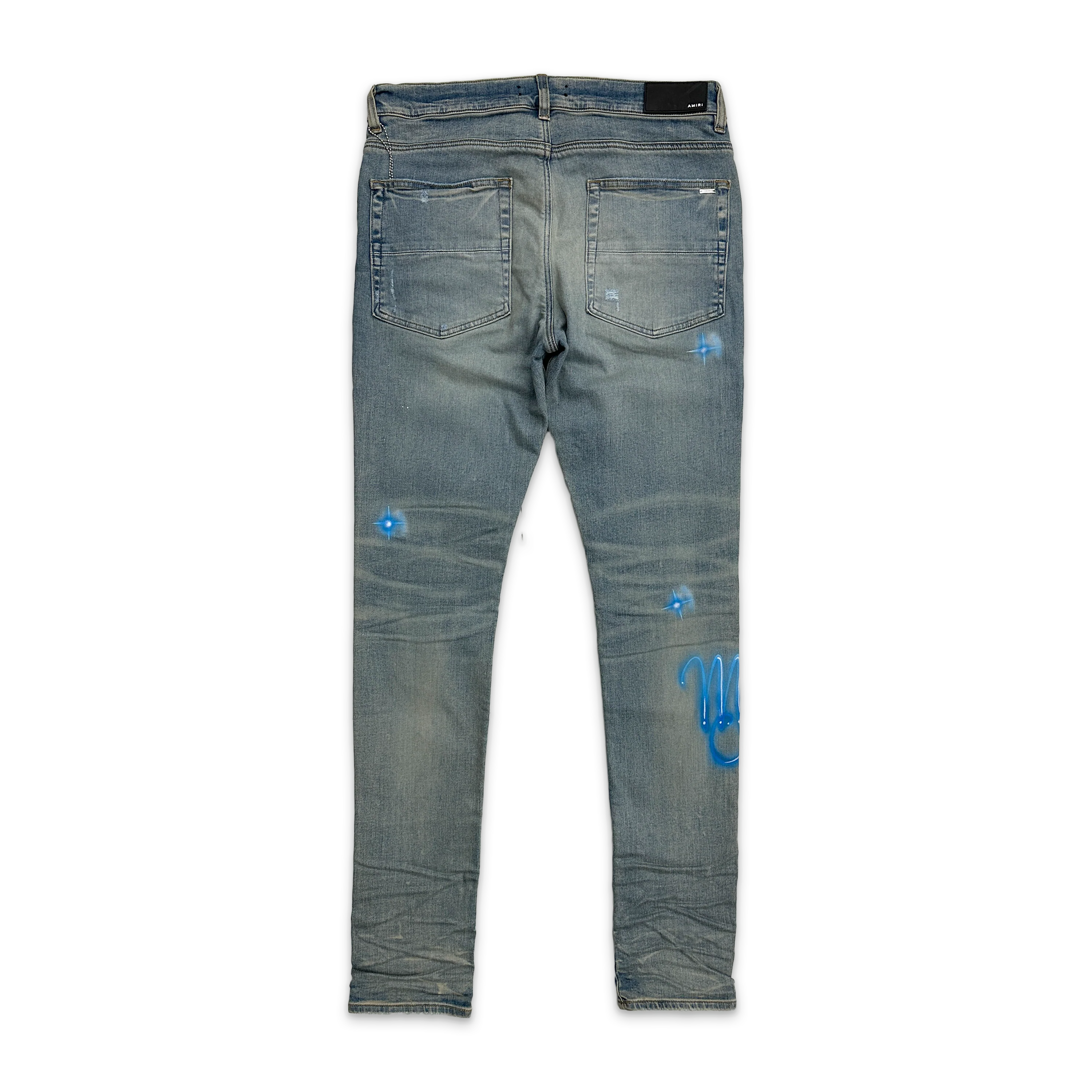 Airbrushed Logo Jeans "Blue" - Image 2