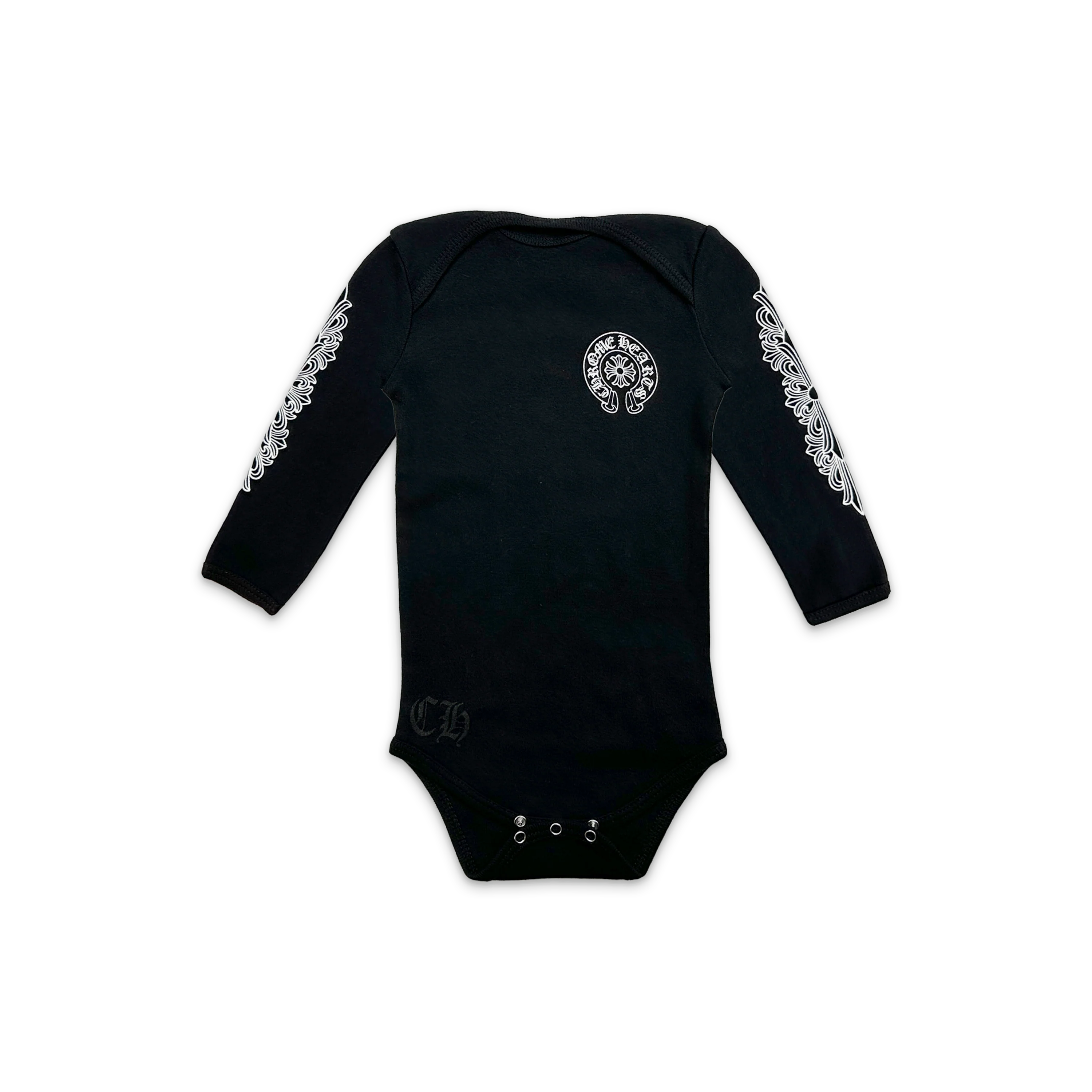 Baby Horseshoe Logo Onesie "Black White"