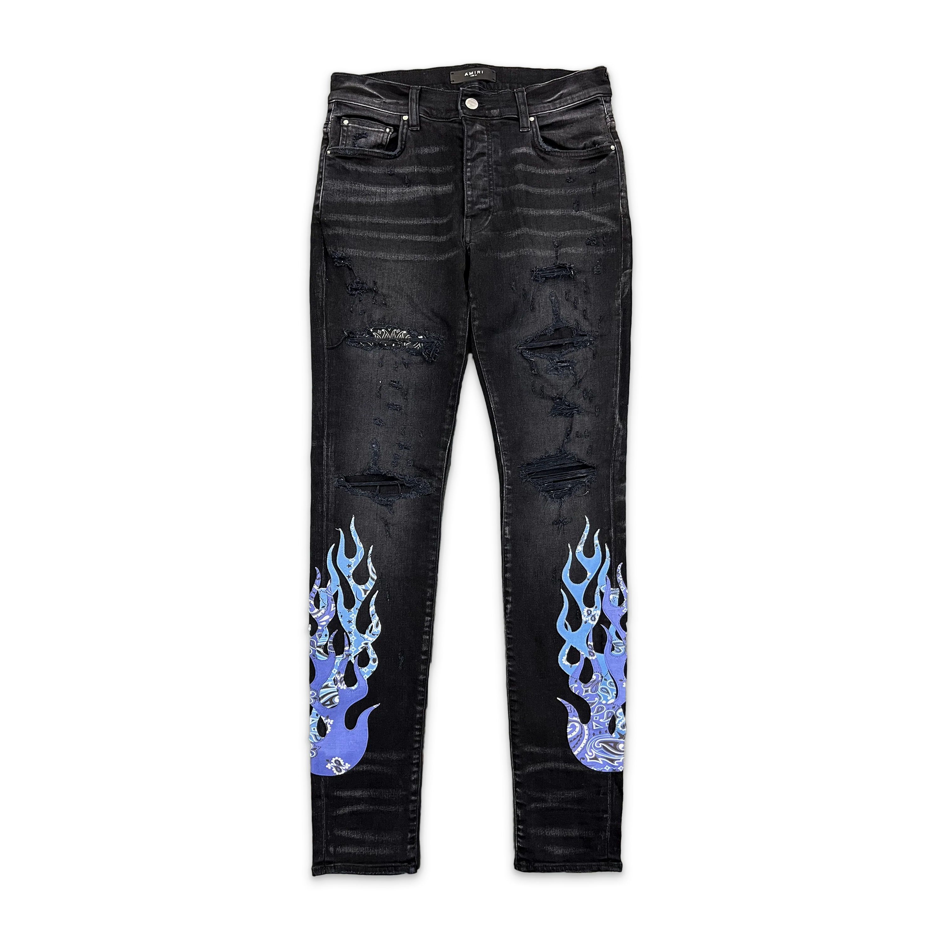 Bandana Flame Jeans "Aged Black Blue"
