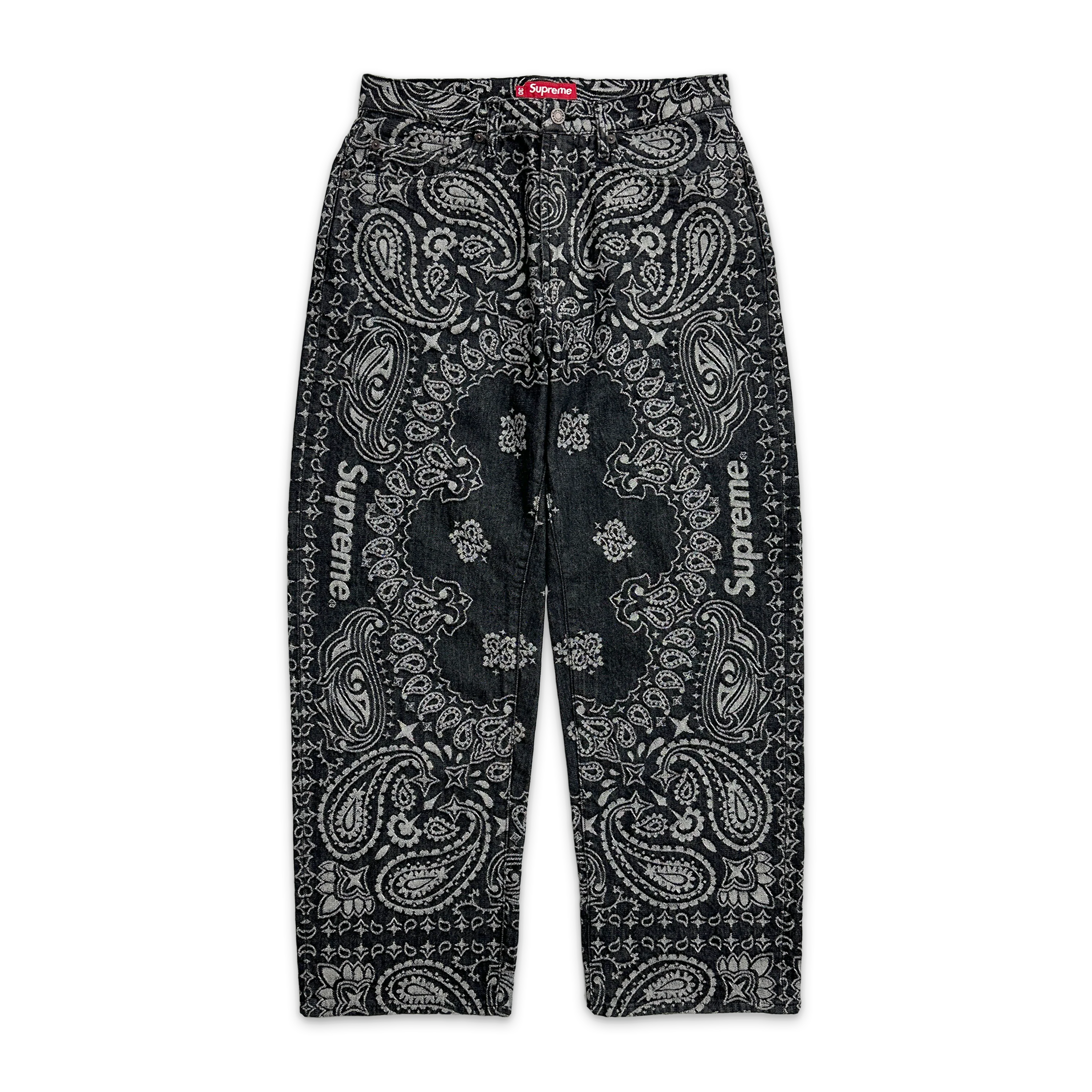 Bandana Jacquard Baggy Jean "Black"