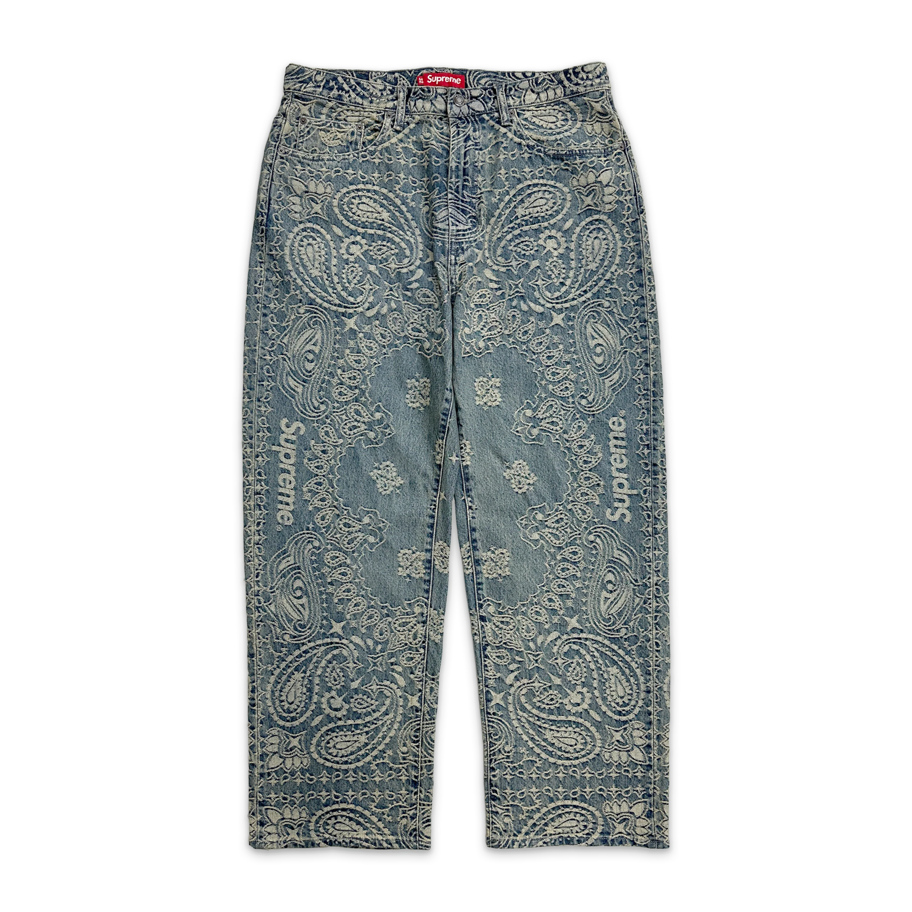 Bandana Jacquard Baggy Jean "Dirty Indigo"