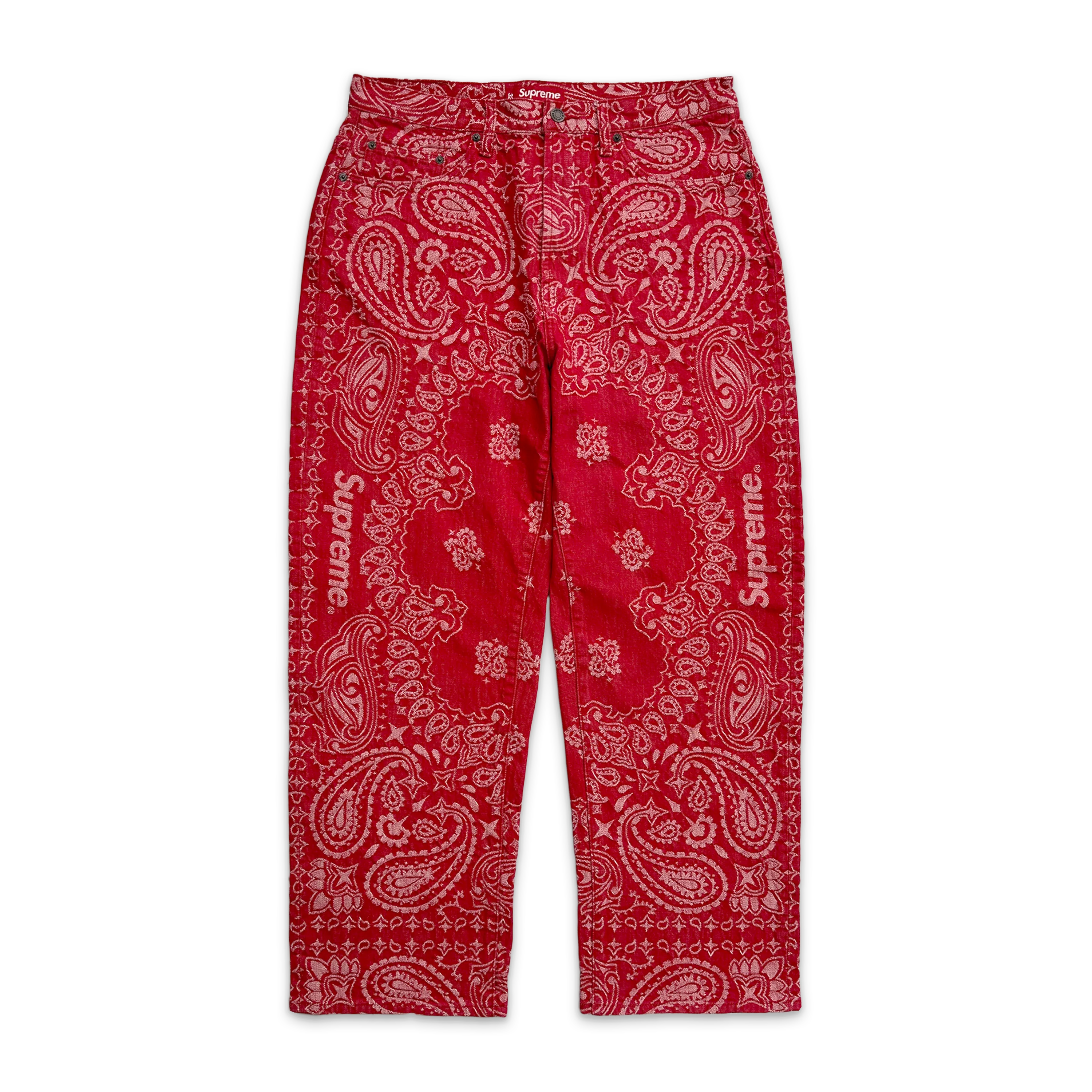 Bandana Jacquard Baggy Jean "Red"