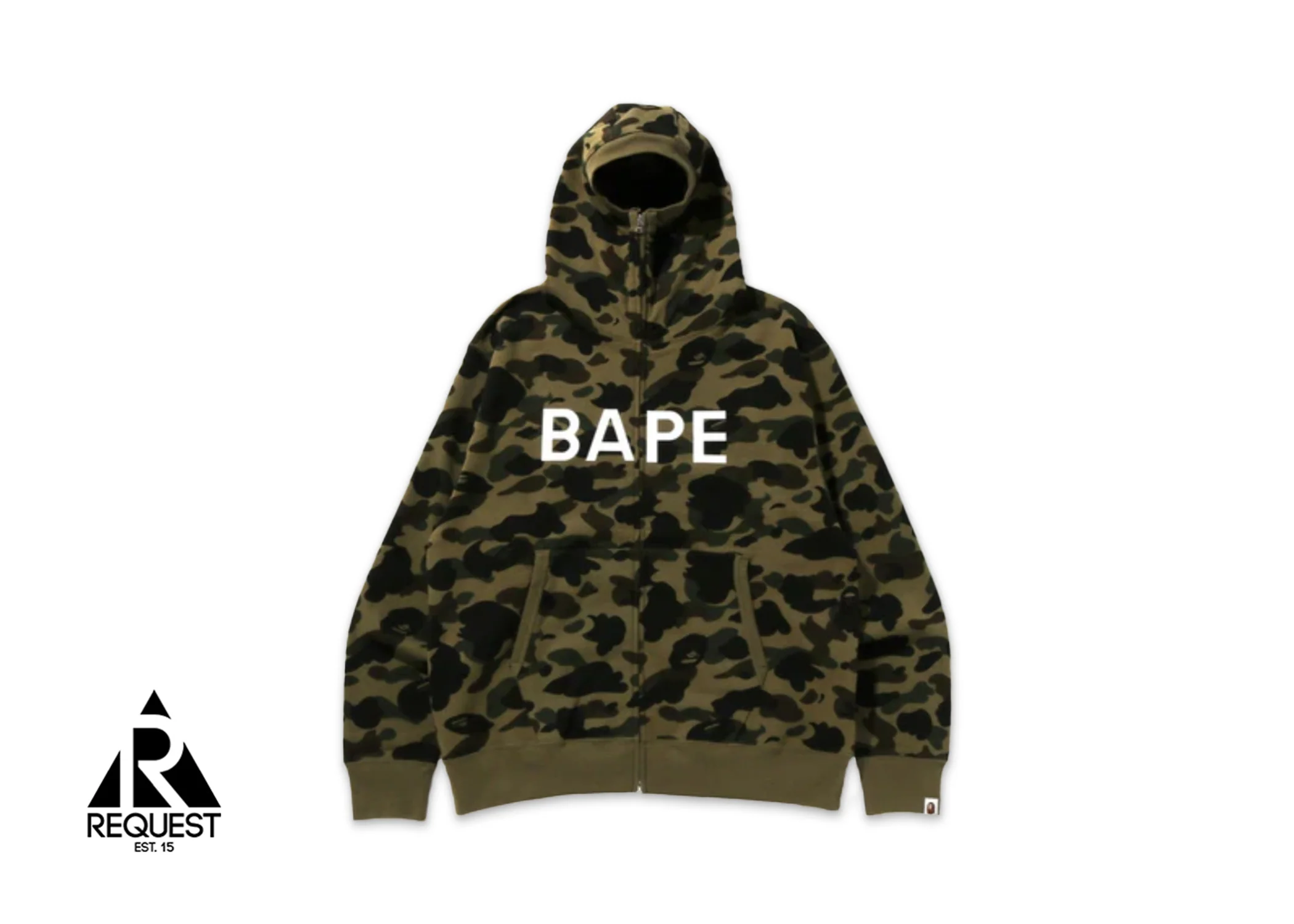 BAPE 1st Camo Balaclava Full Zip Hoodie "Green"
