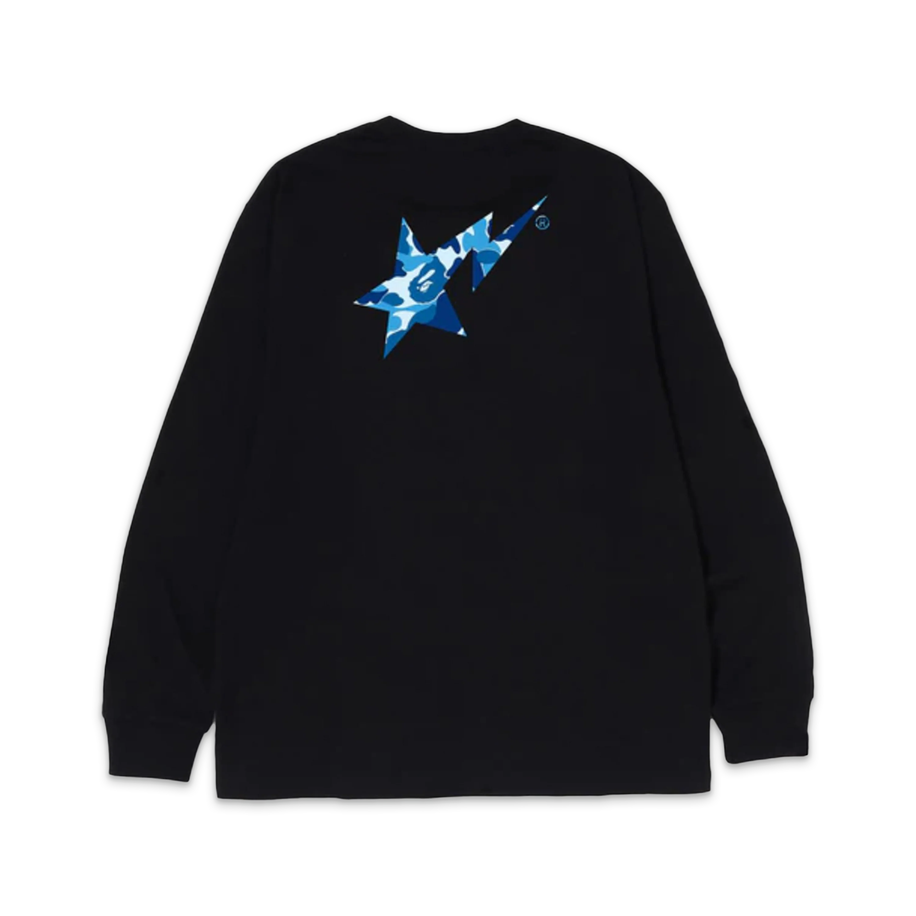 BAPE ABC Camo Bapesta Logo L/S Tee "Black/Blue" - Image 2