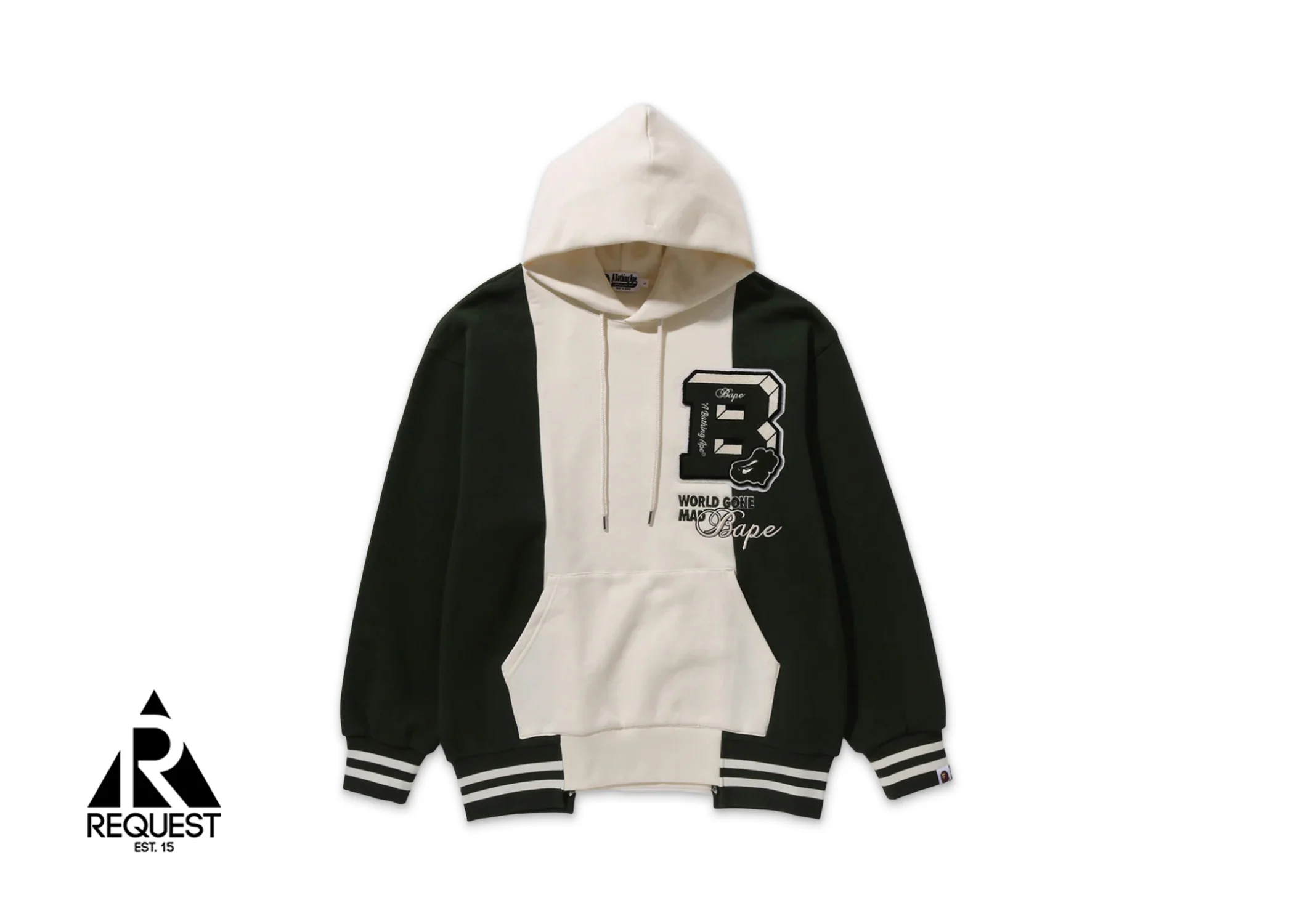 BAPE Badges Color Blocking Hoodie "Ivory"