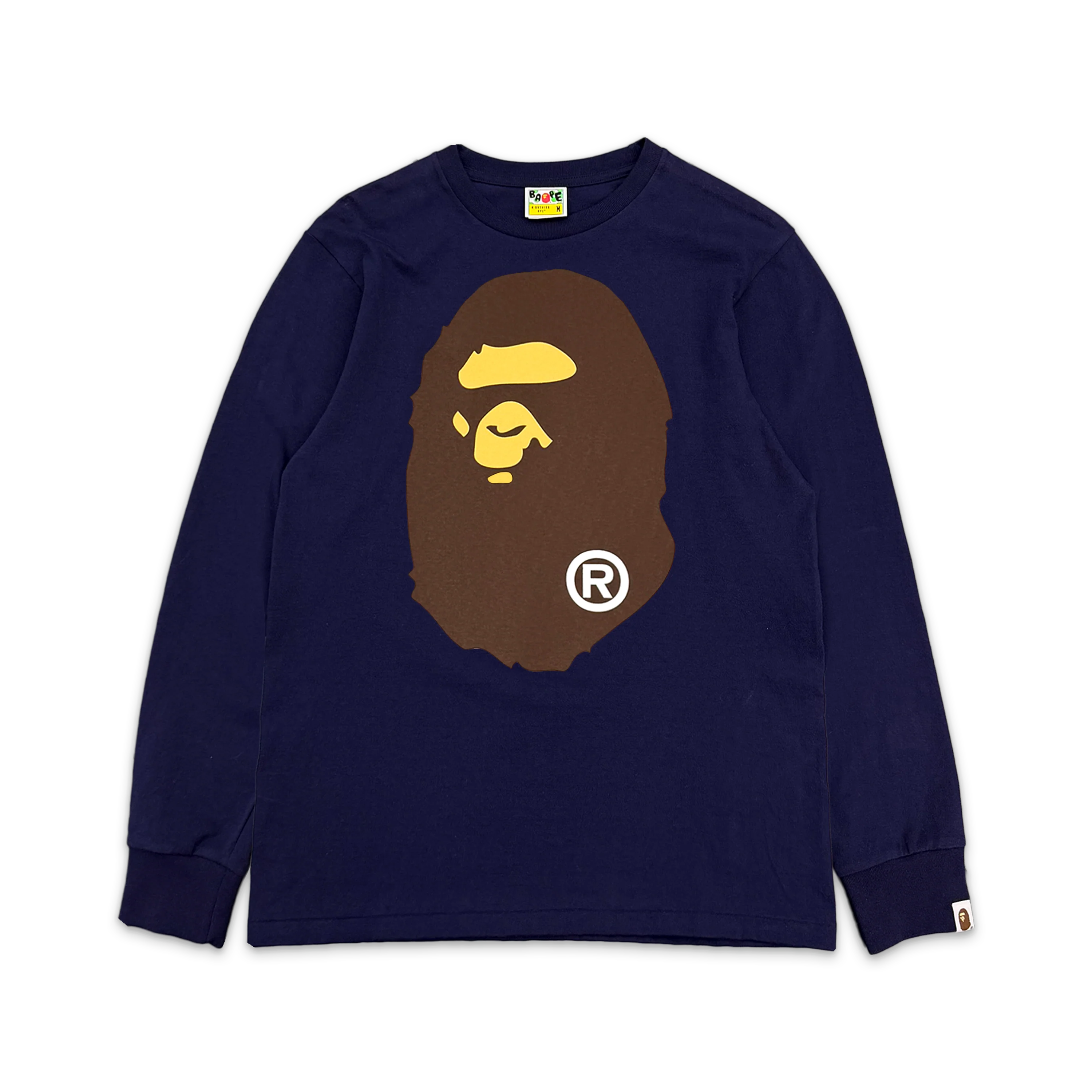 BAPE Big Ape Head L/S Tee “Navy"