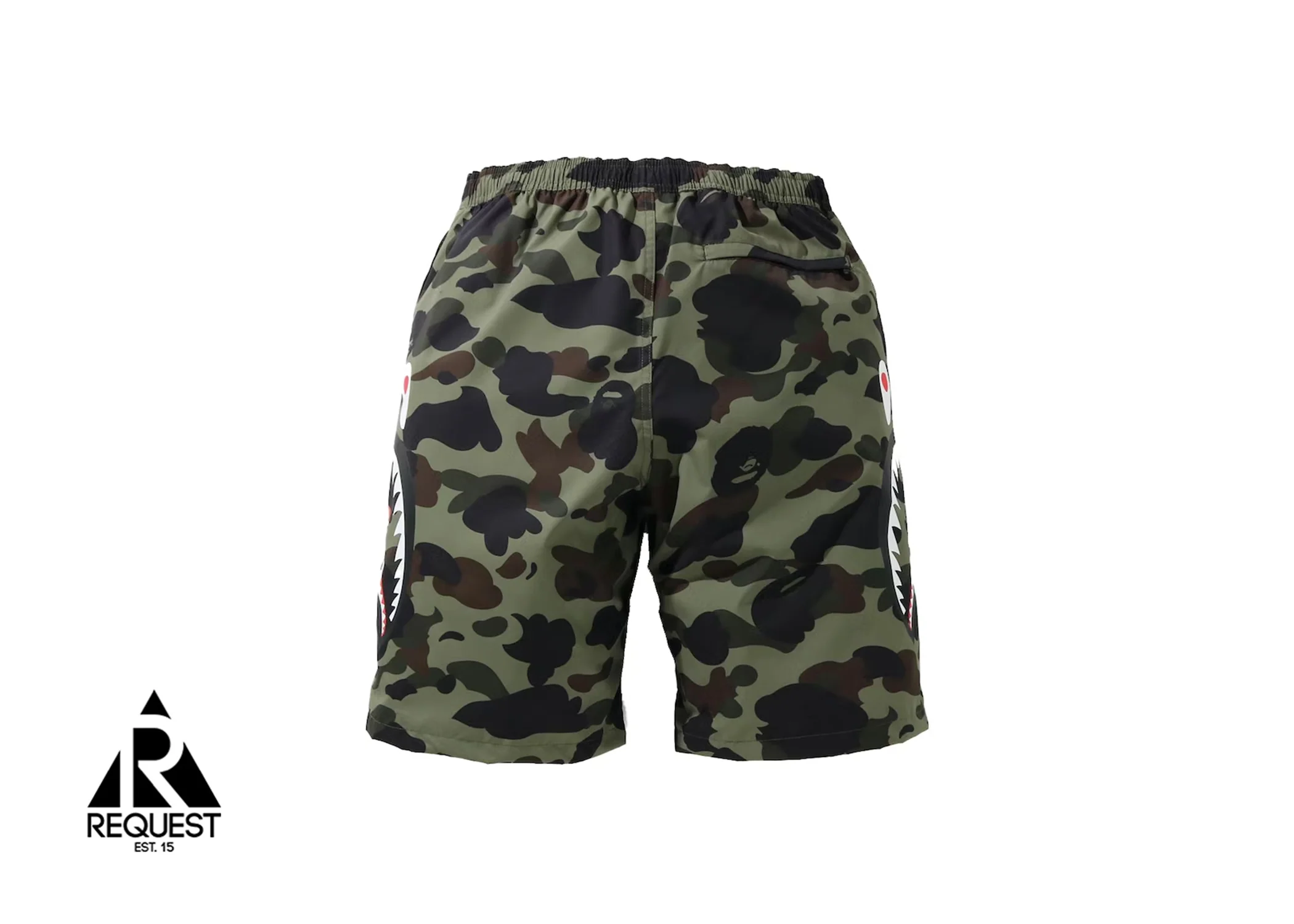 BAPE Camo Side Shark Beach Shorts "Green" - Image 2