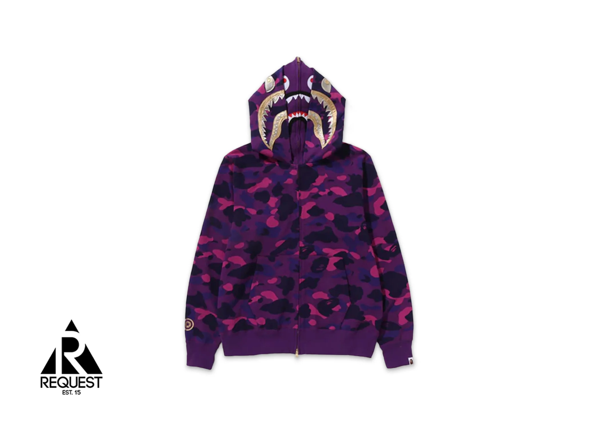 BAPE Color Camo Double Shark Full Zip Hoodie "Purple" SS24