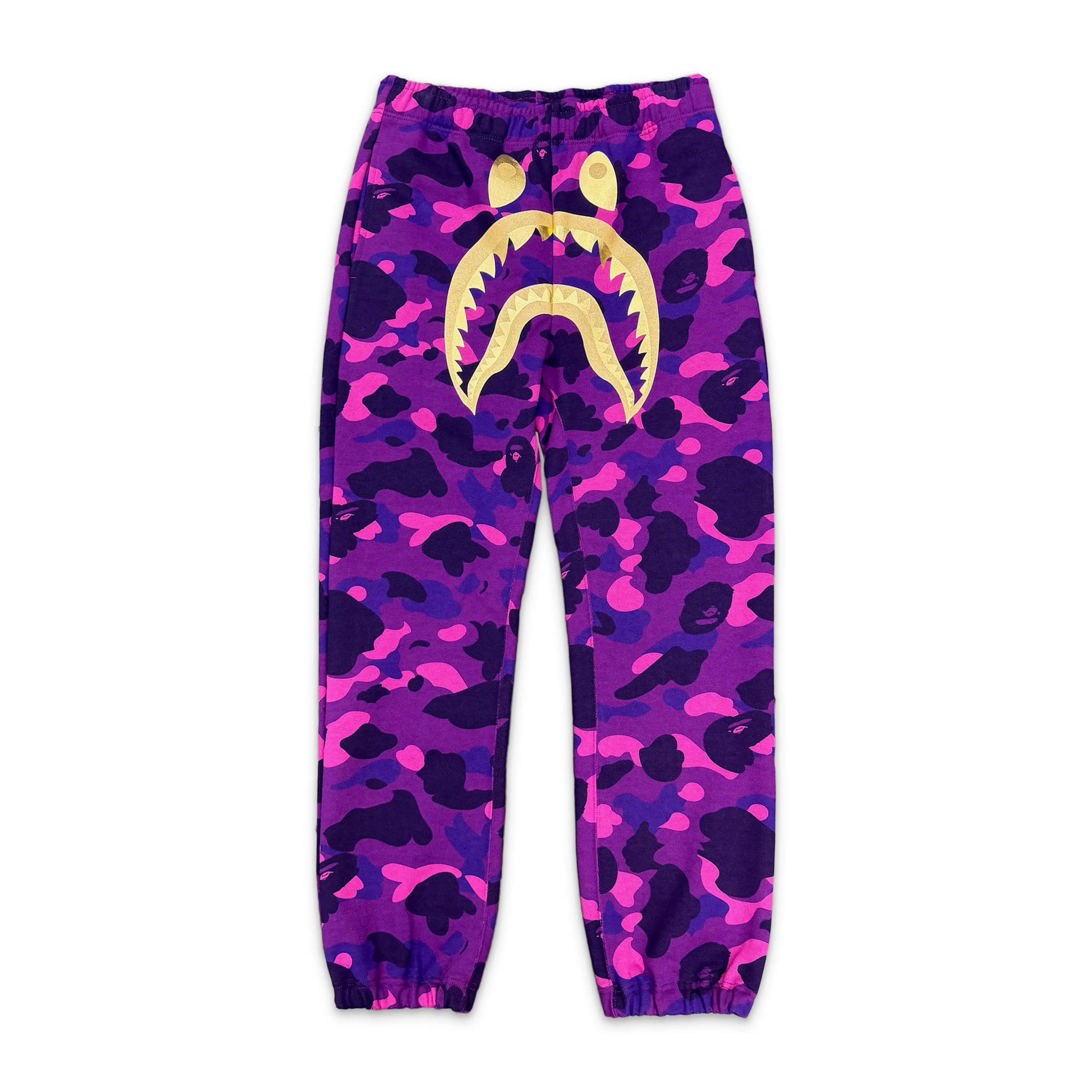 BAPE Color Camo Shark Sweatpants "Purple/Gold"