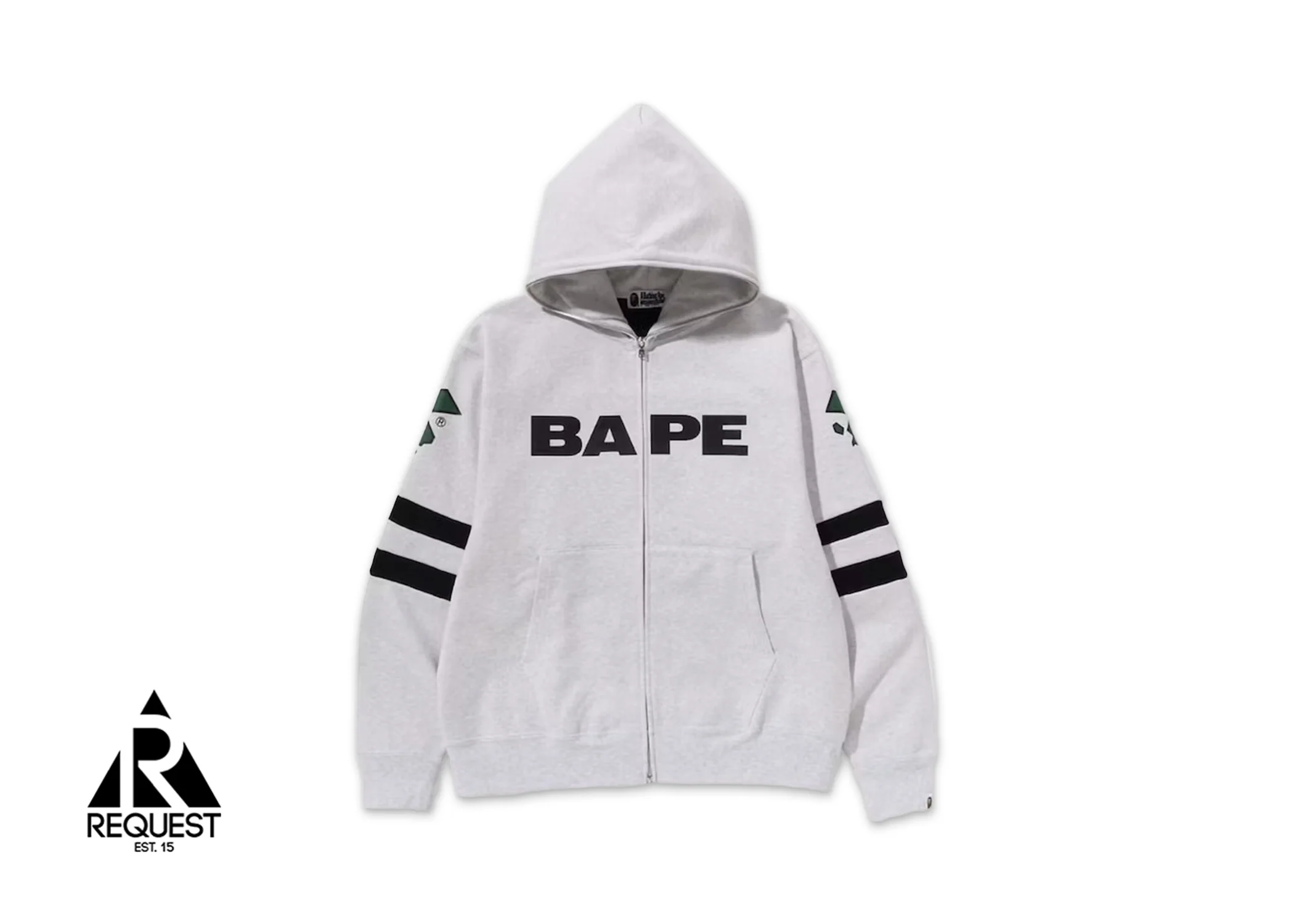 BAPE Football Relaxed Fit Full Zip Hoodie "Grey"