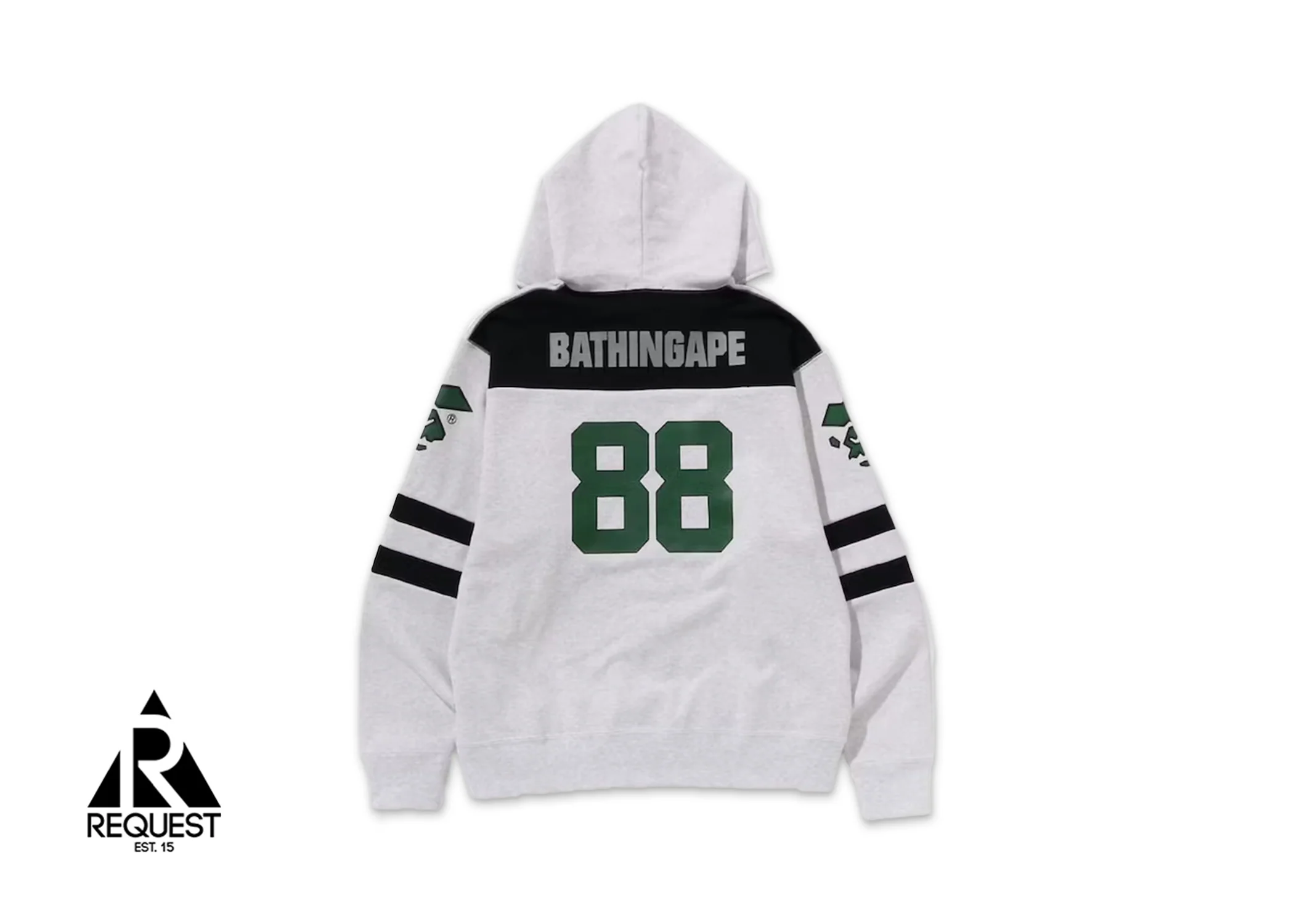 BAPE Football Relaxed Fit Full Zip Hoodie "Grey" - Image 2