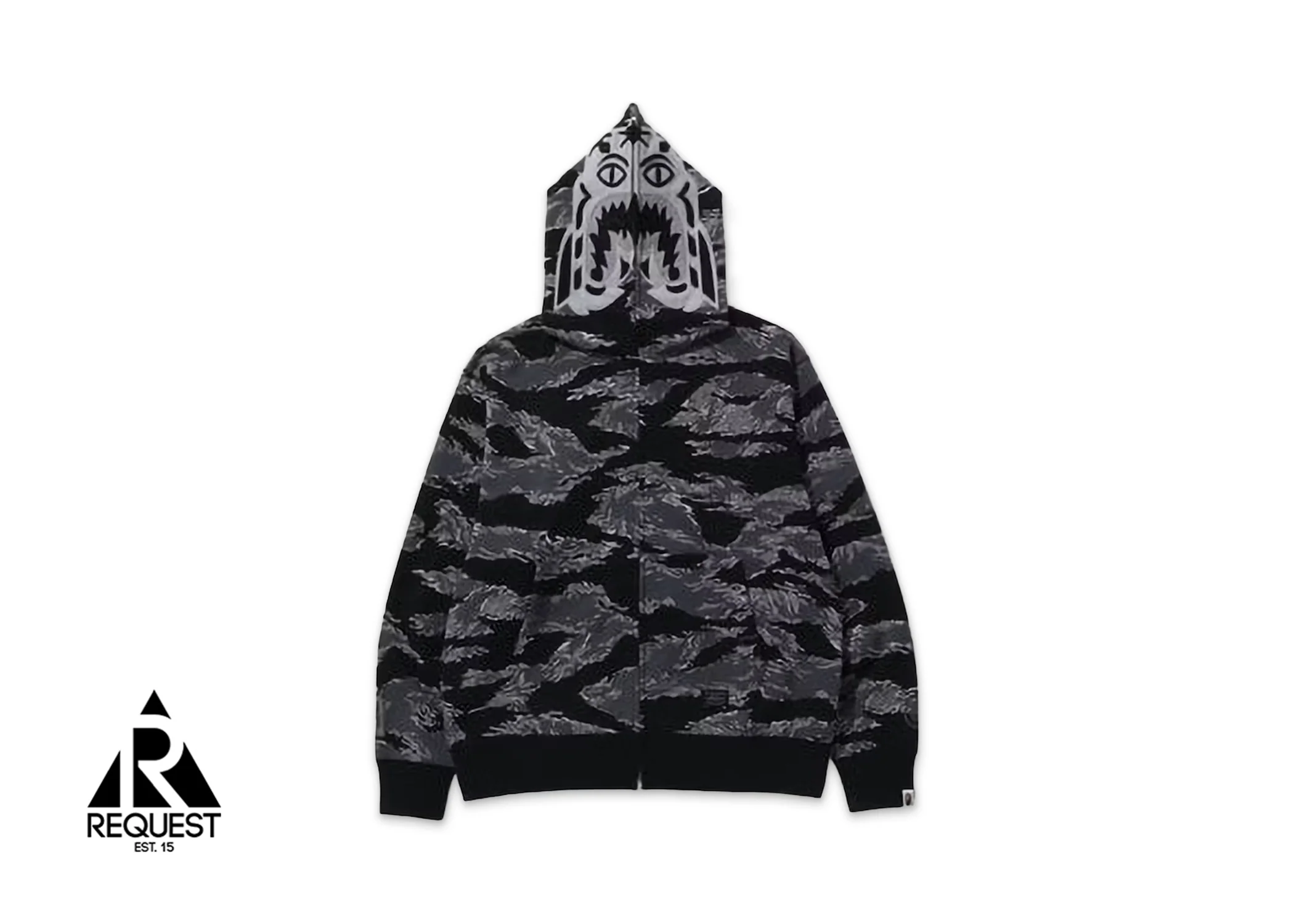 BAPE Tiger Camo Full Zip Hoodie (FW22) "Black"