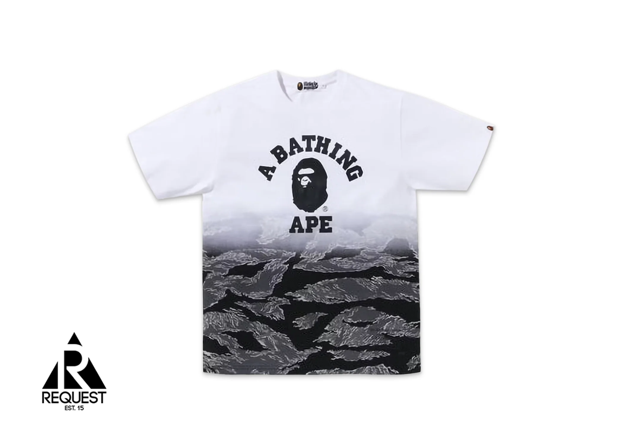 BAPE Tiger Camo Gradation College Tee "Black"