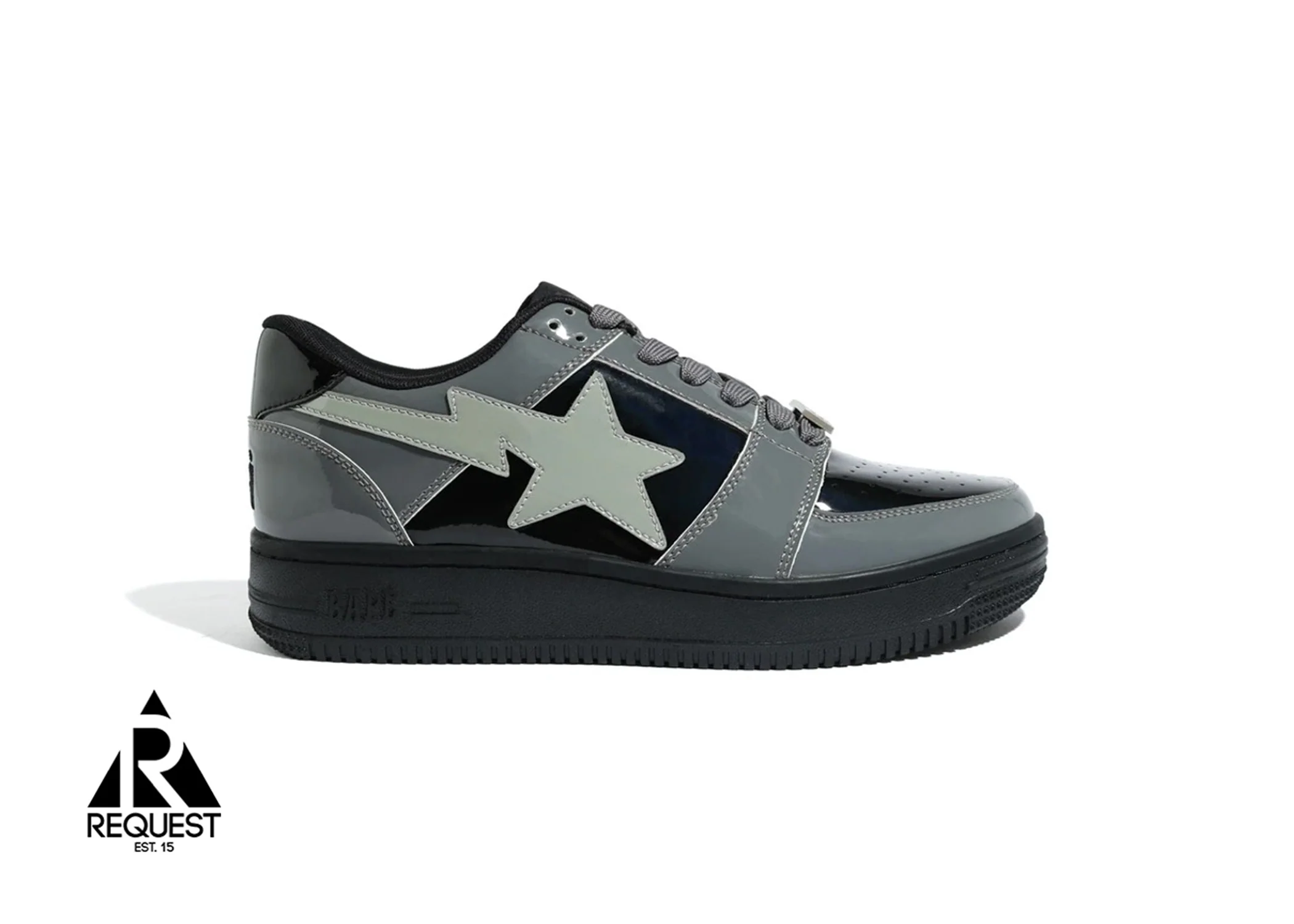 Bapesta Low “Black Grey Patent”