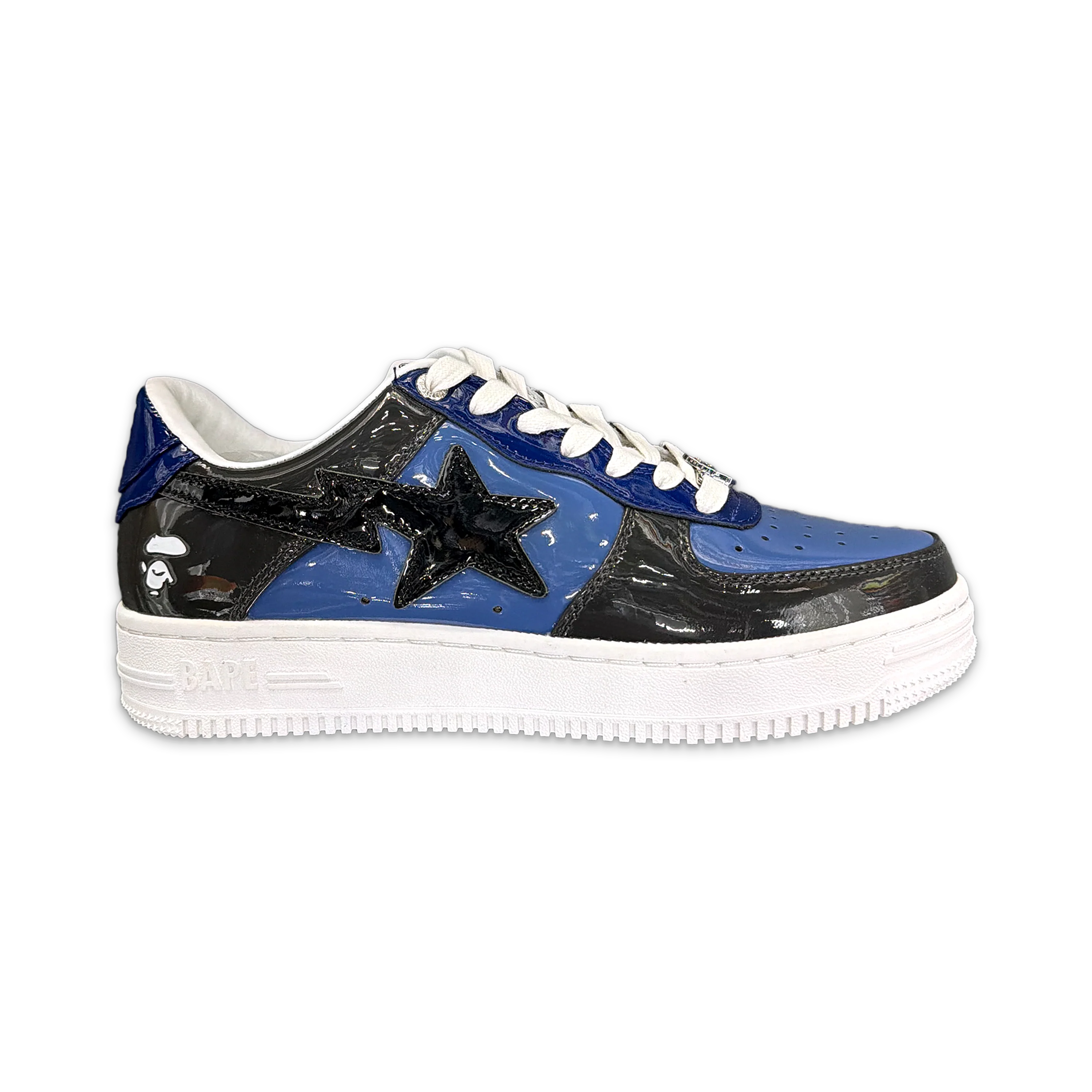 Bapesta Low Patent Leather “Color Camo Combo Blue”