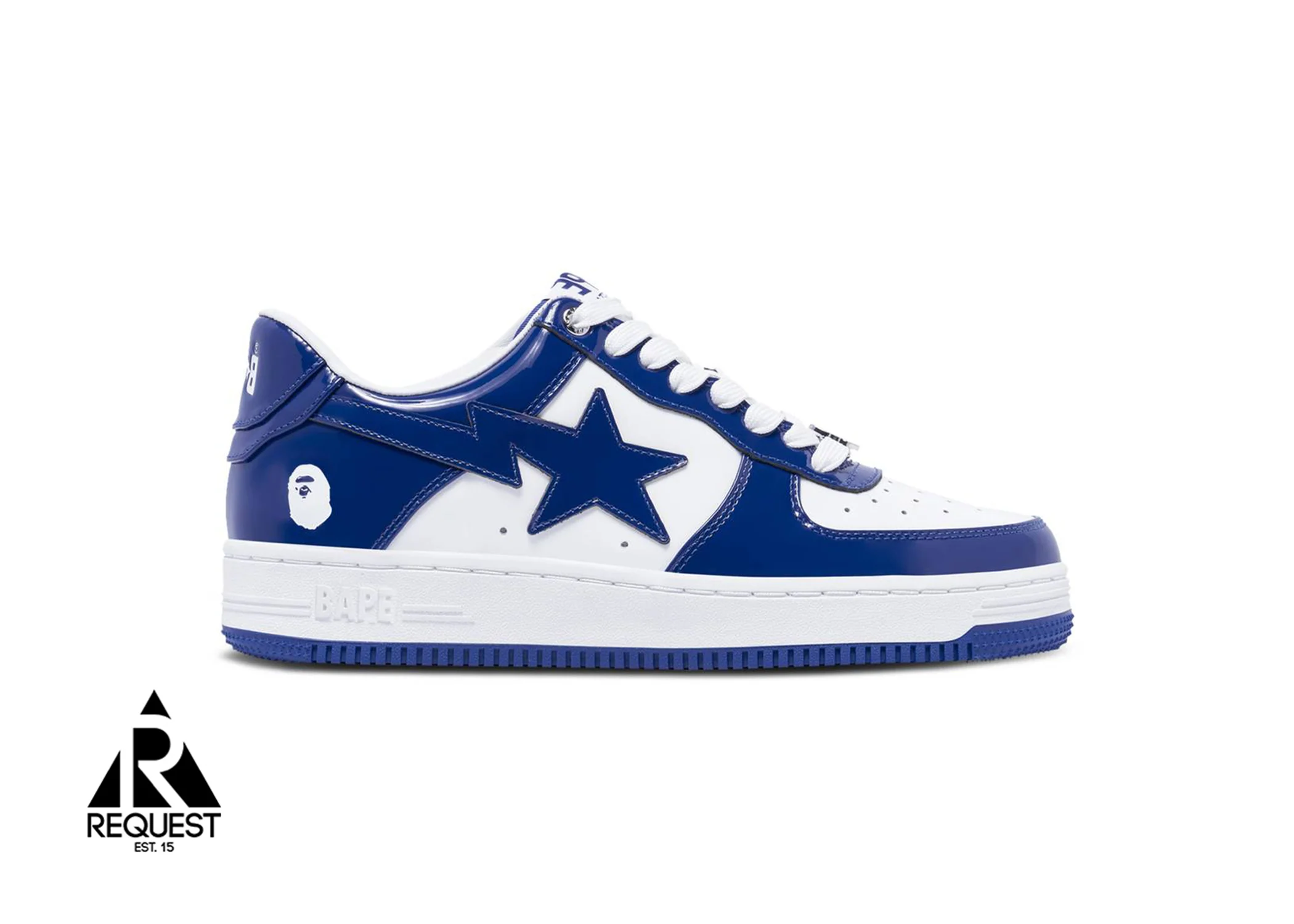 Bapesta Low “Patent White Blue”