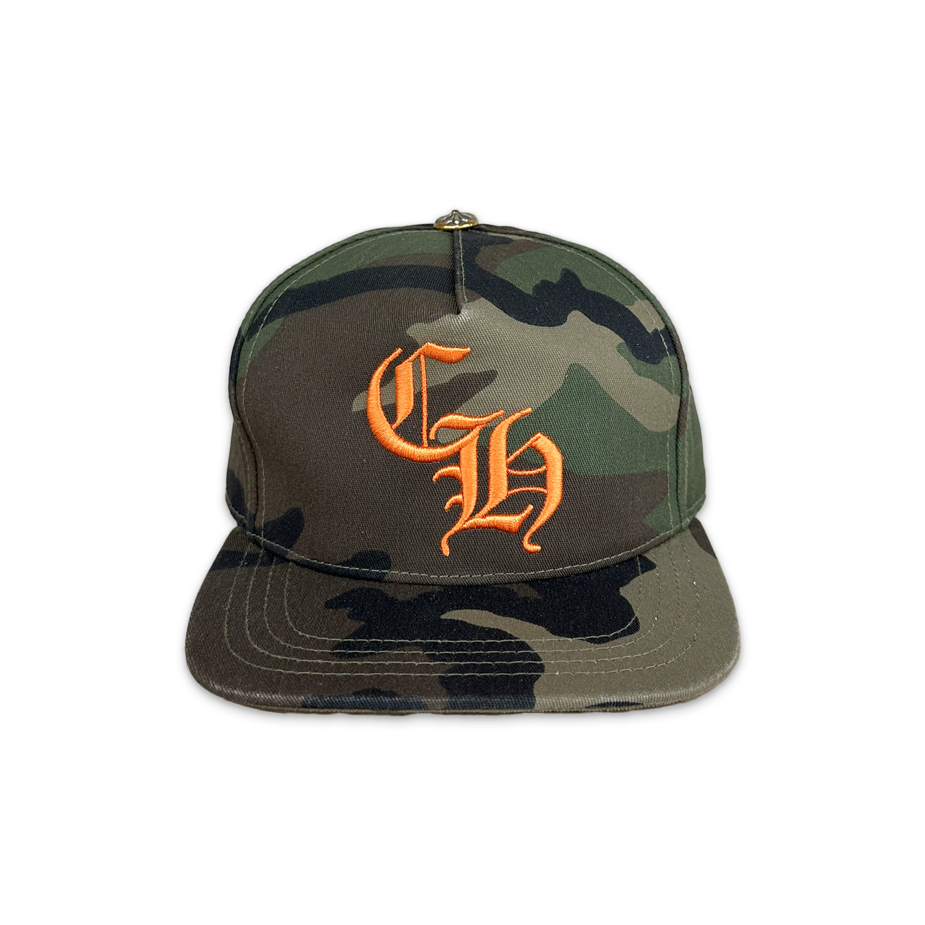Baseball Snapback Hat "Camo/Orange"