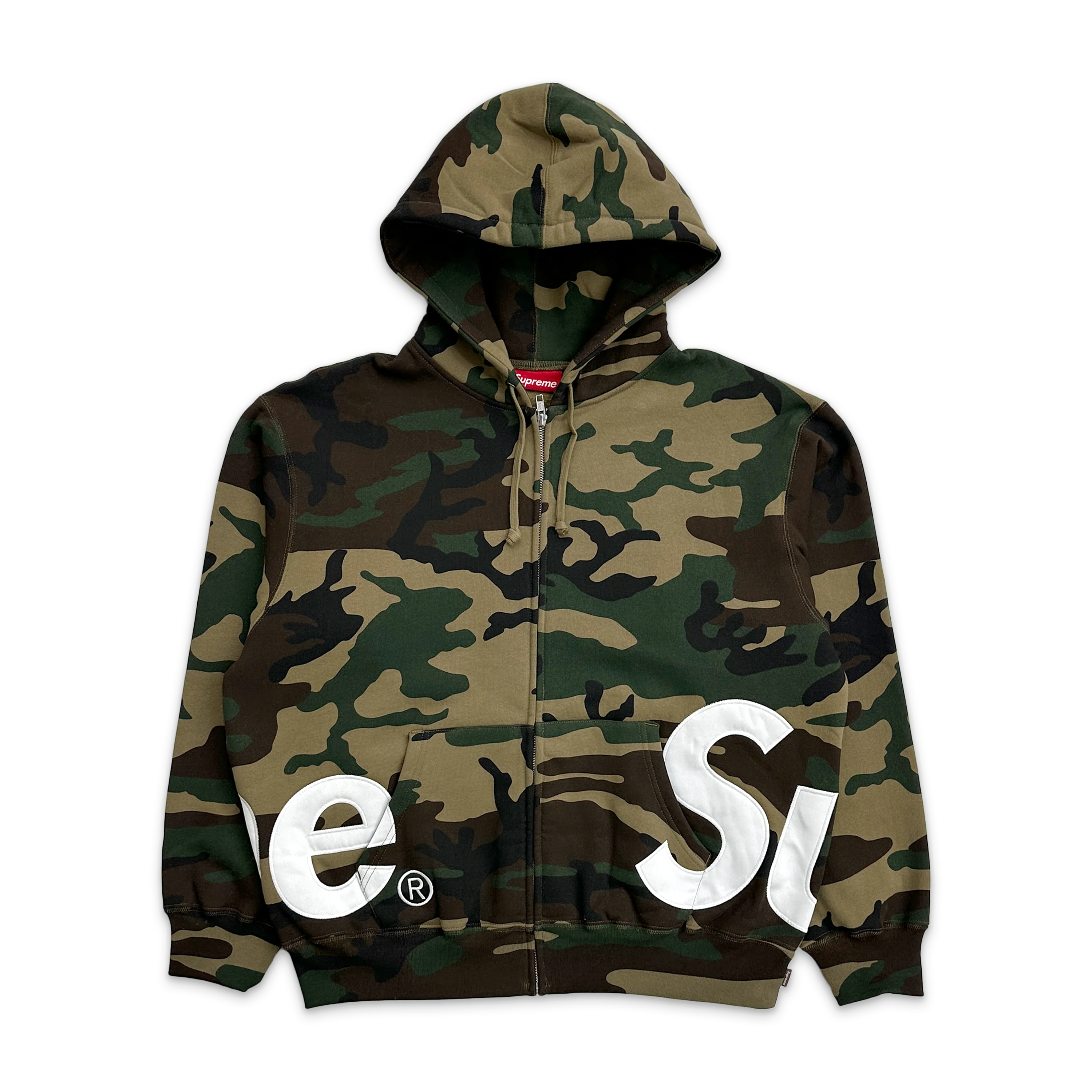 Big Logo Zip Up Hooded Sweatshirt "Woodland Camo"