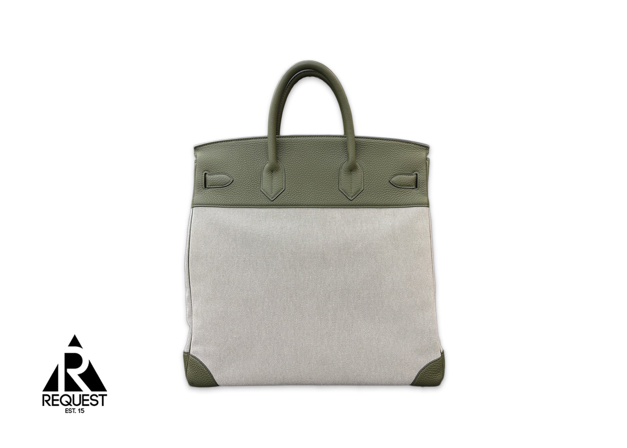 Birkin HAC 40 Ecru Toile Vert Veronese - Image 2