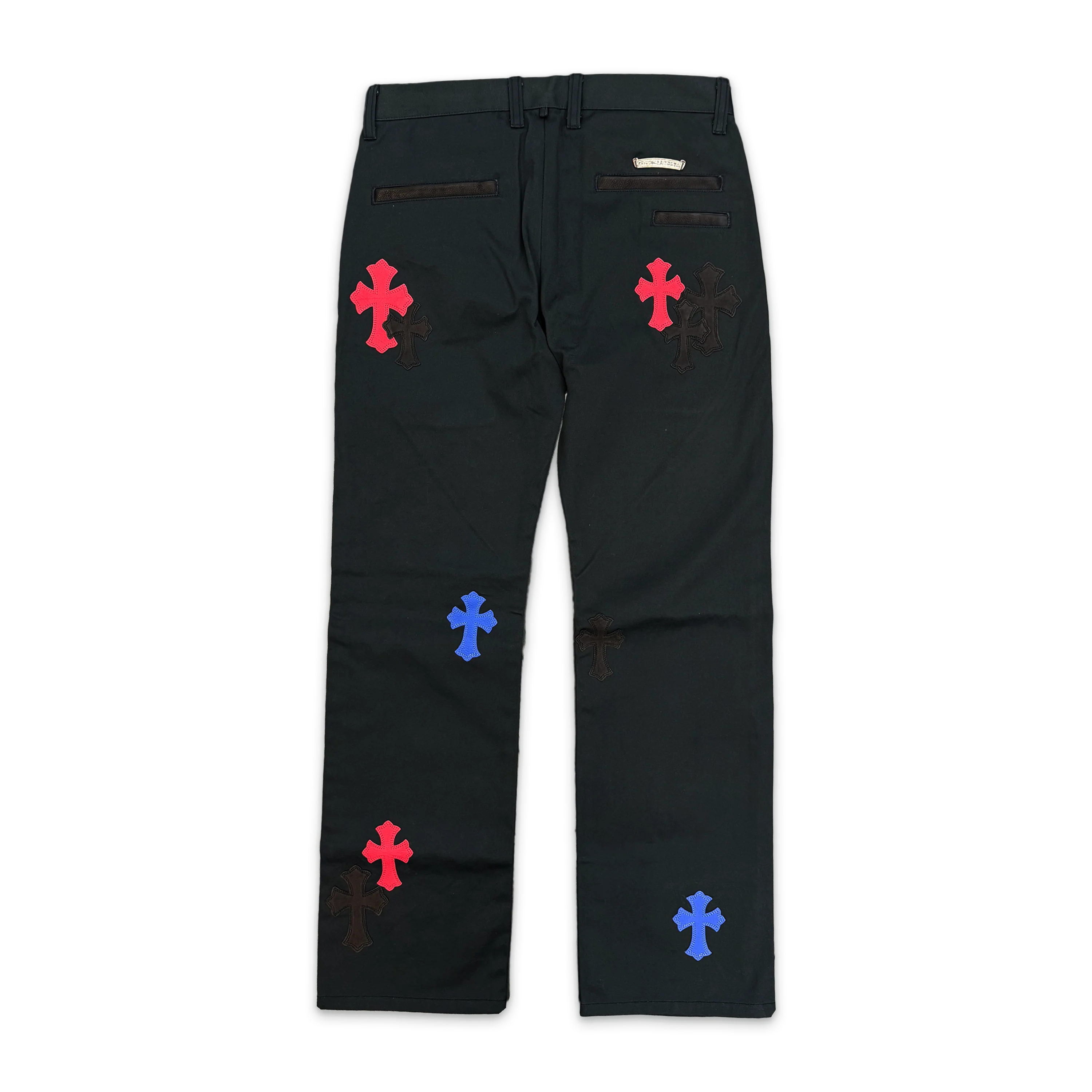 Black Chino Pants "Blue Red Black Crosses" - Image 2