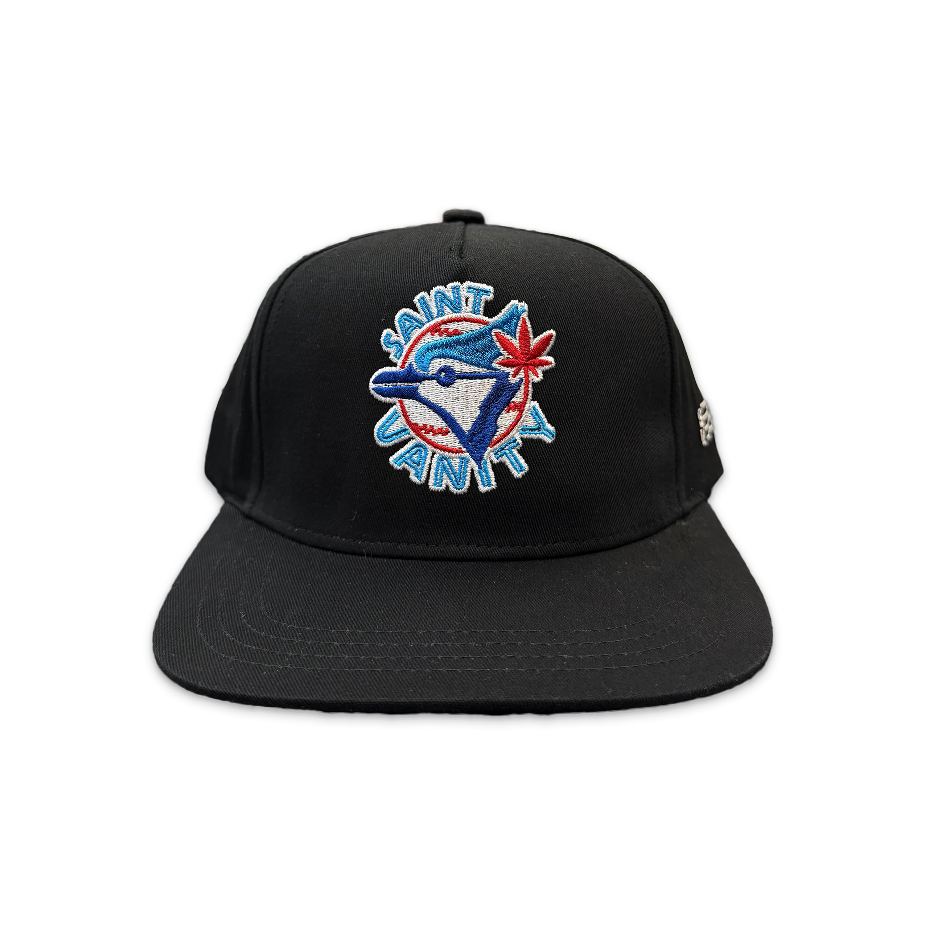 Blue Bird Snapback Hat “Black"