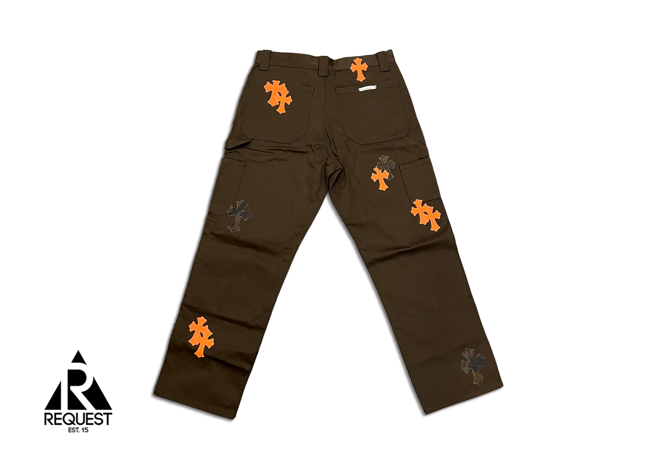 Brown Chino Pants "Orange & Camo Crosses" - Image 2