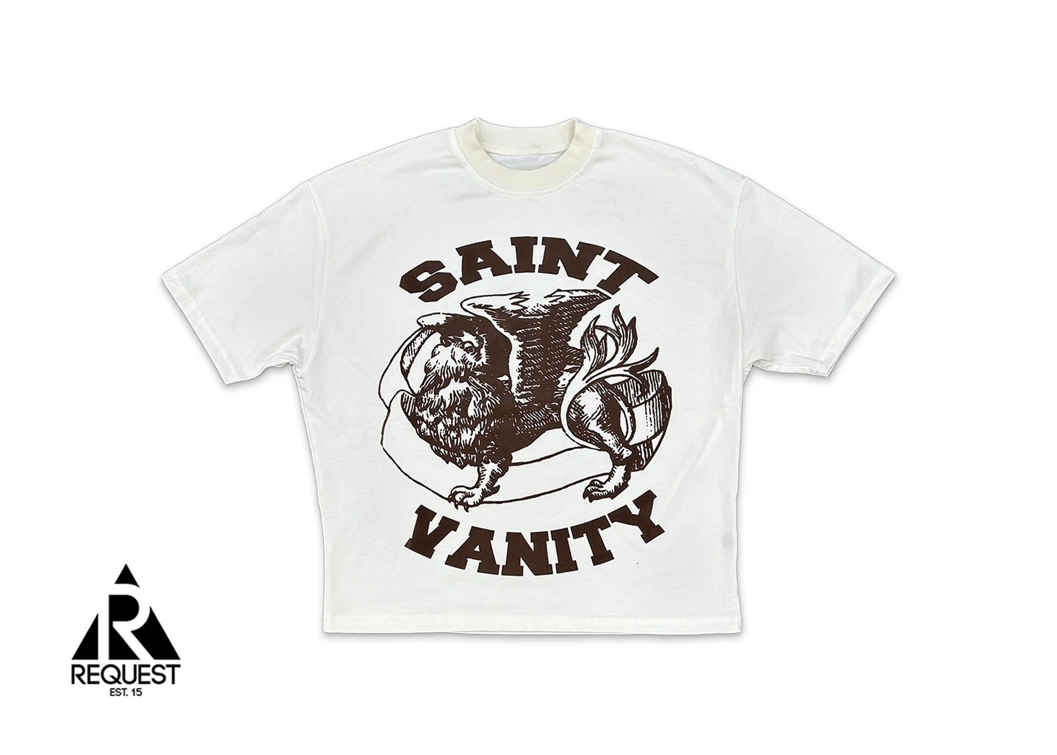 Brown Logo Tee "Cream"