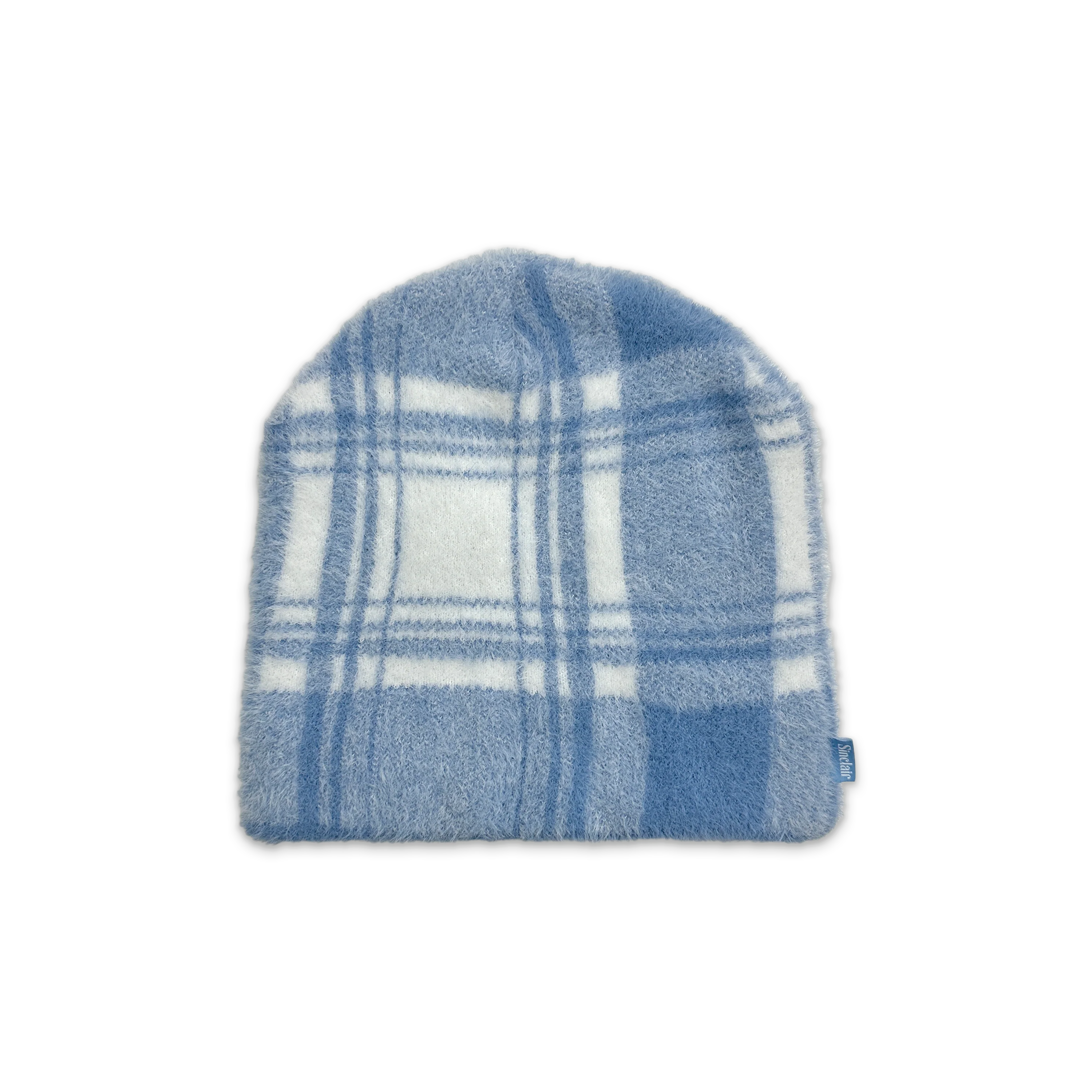 Brushed Plaid Beanie "Light Blue"