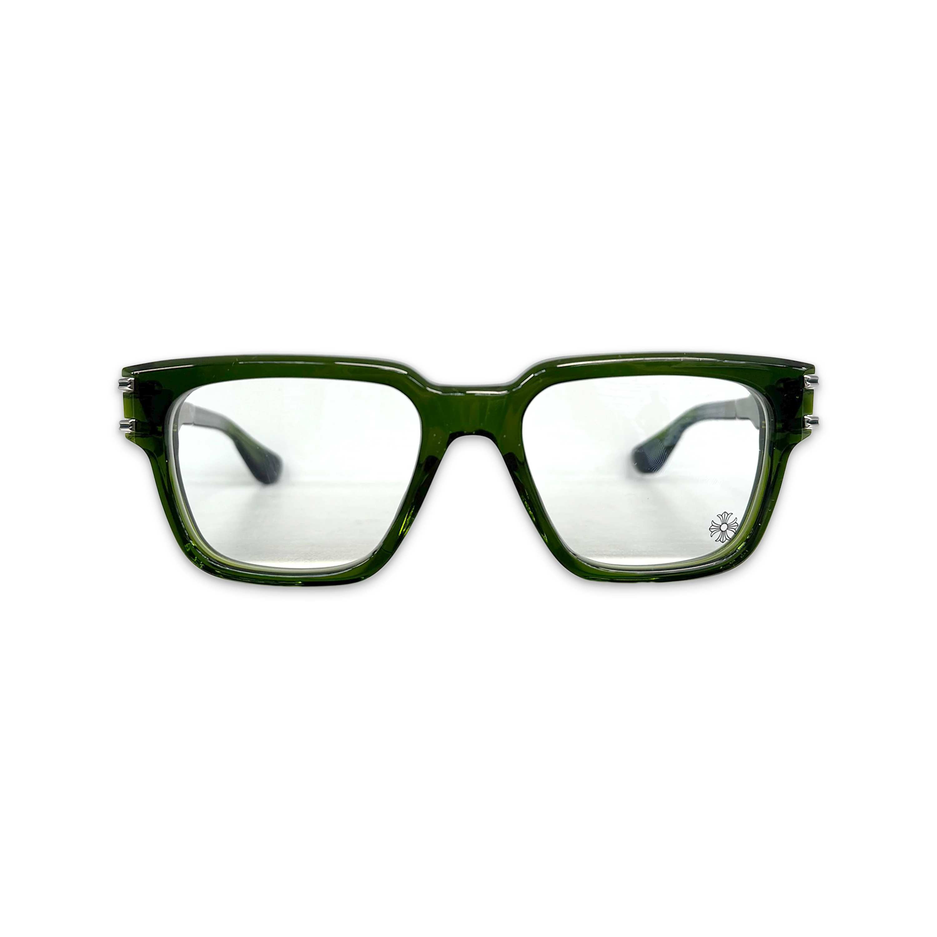 Bulge Glasses "Translucent Green/Silver"