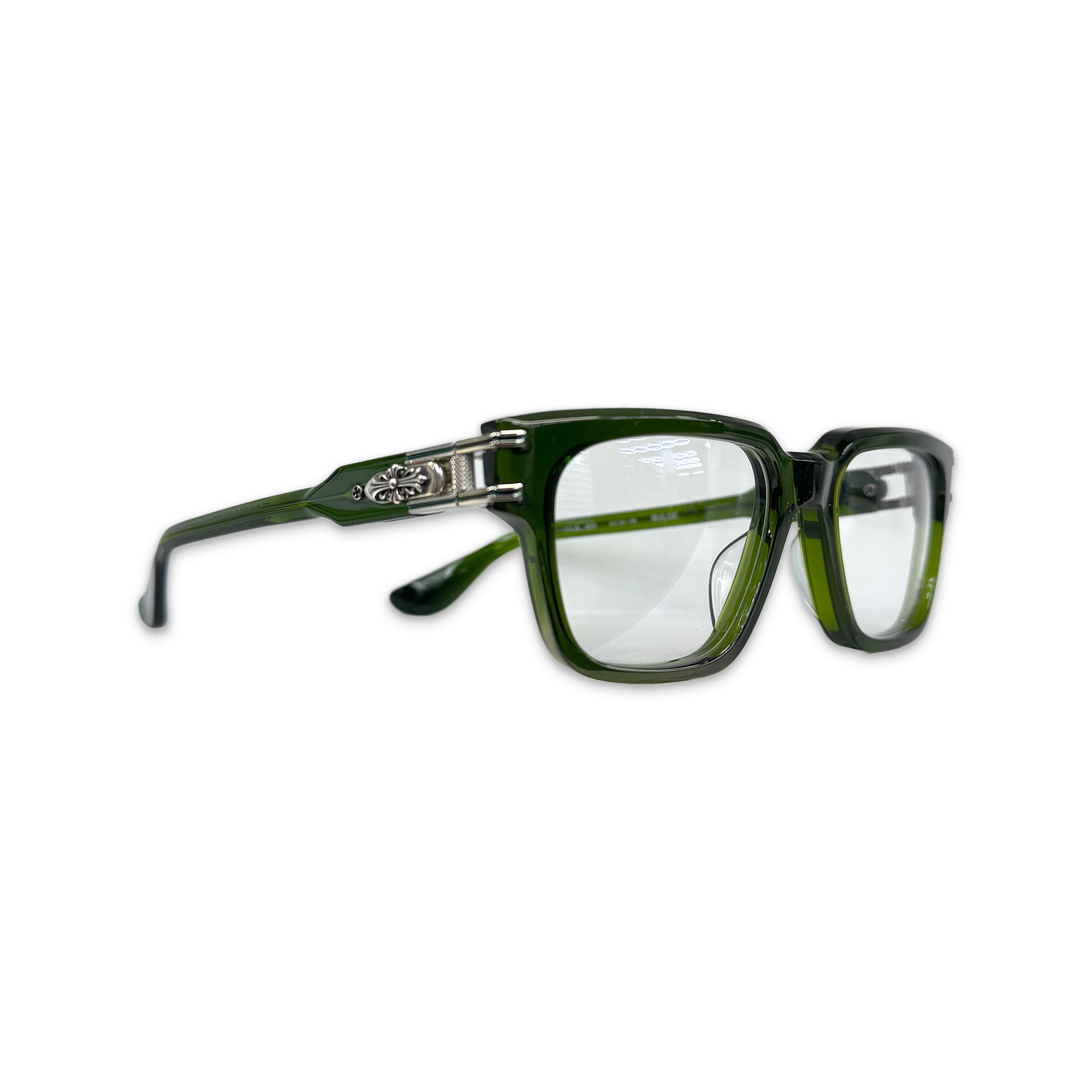Bulge Glasses "Translucent Green/Silver" - Image 2