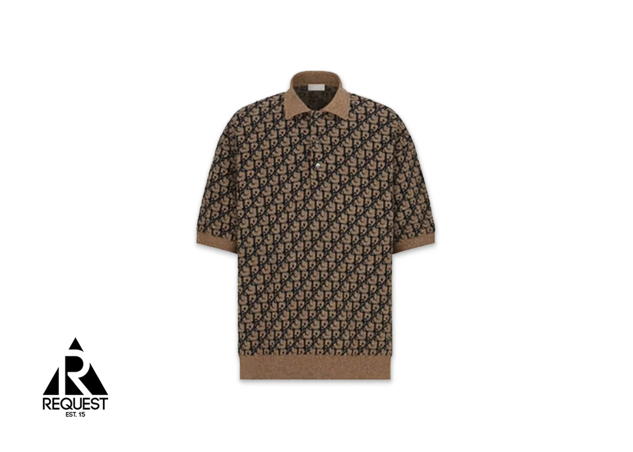 Cactus Jack Oblique Monogram Oversized Polo Shirt "Beige/Black"