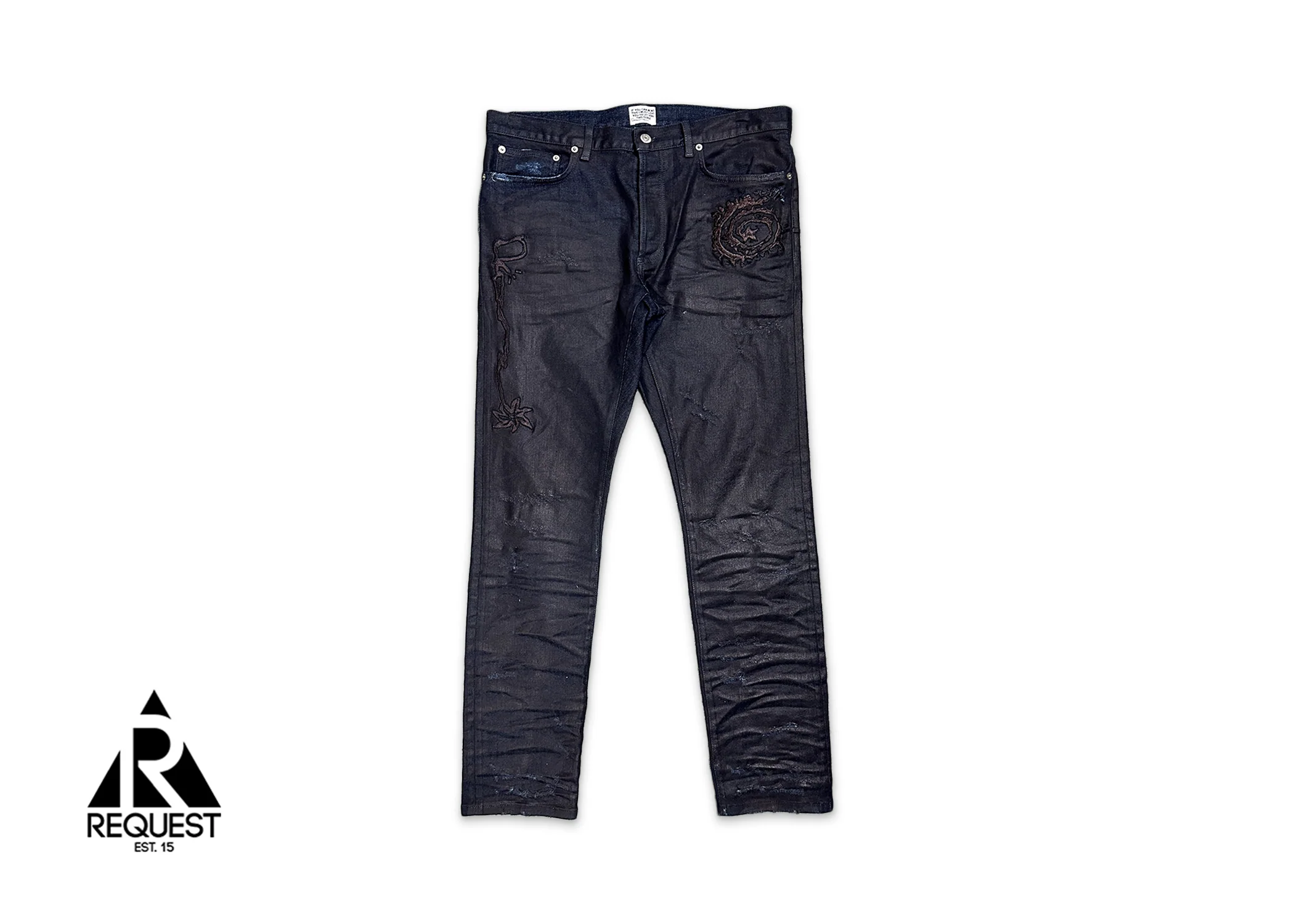 Cactus Jack Slim-Fit Waxed Jeans "Blue"