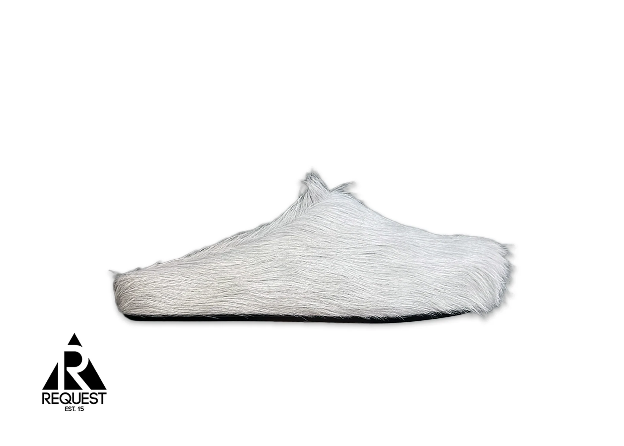 Calf Hair Fussbett Sabot Slipper "Light Grey"