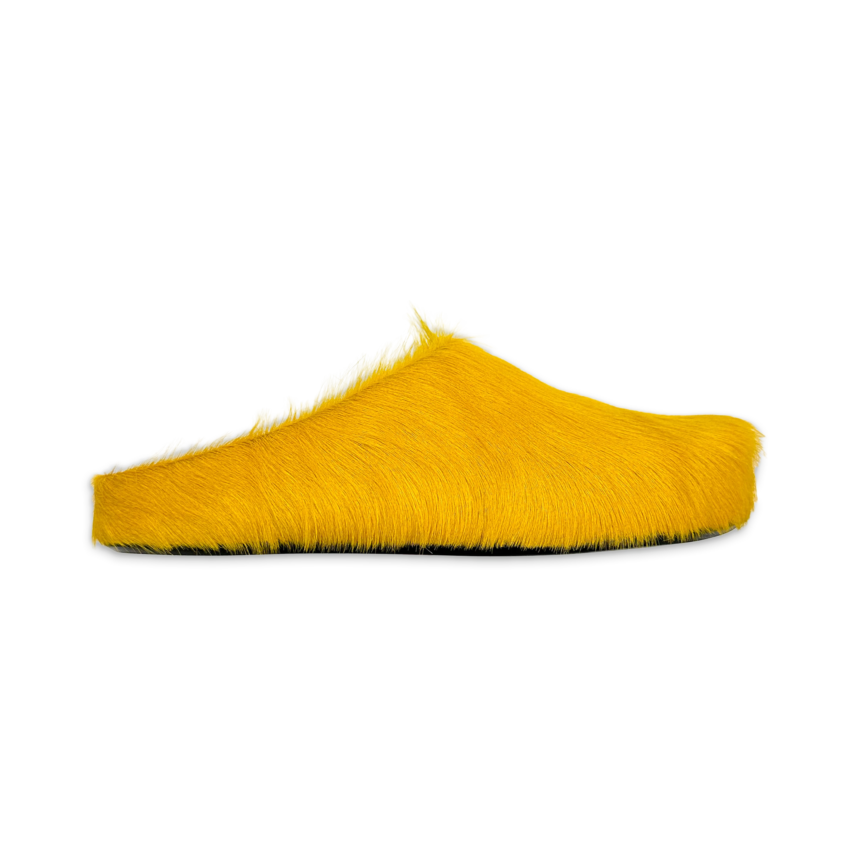 Calf Hair Fussbett Sabot Slipper "Yellow"