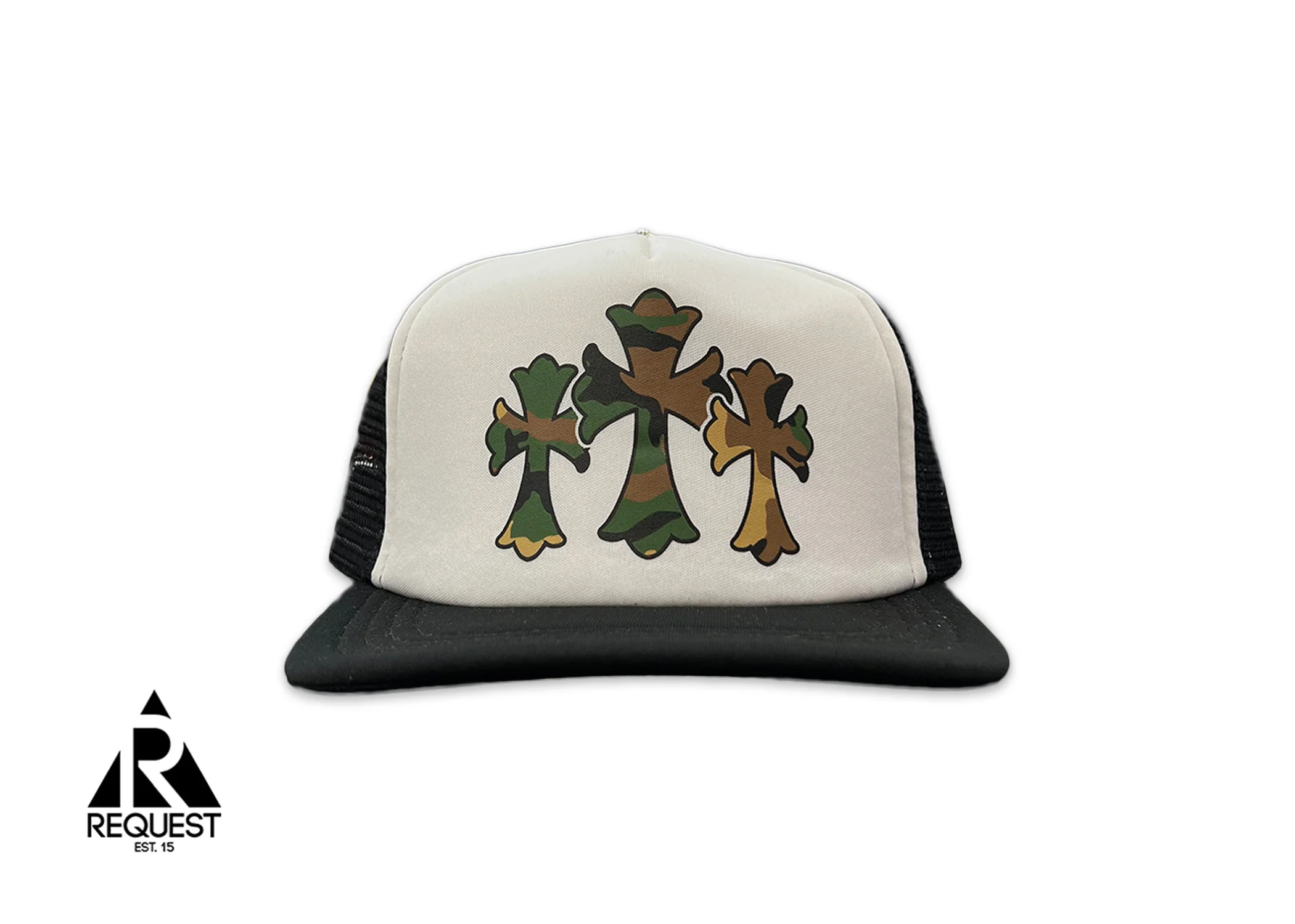 Camo Triple Cross Trucker "White Black"