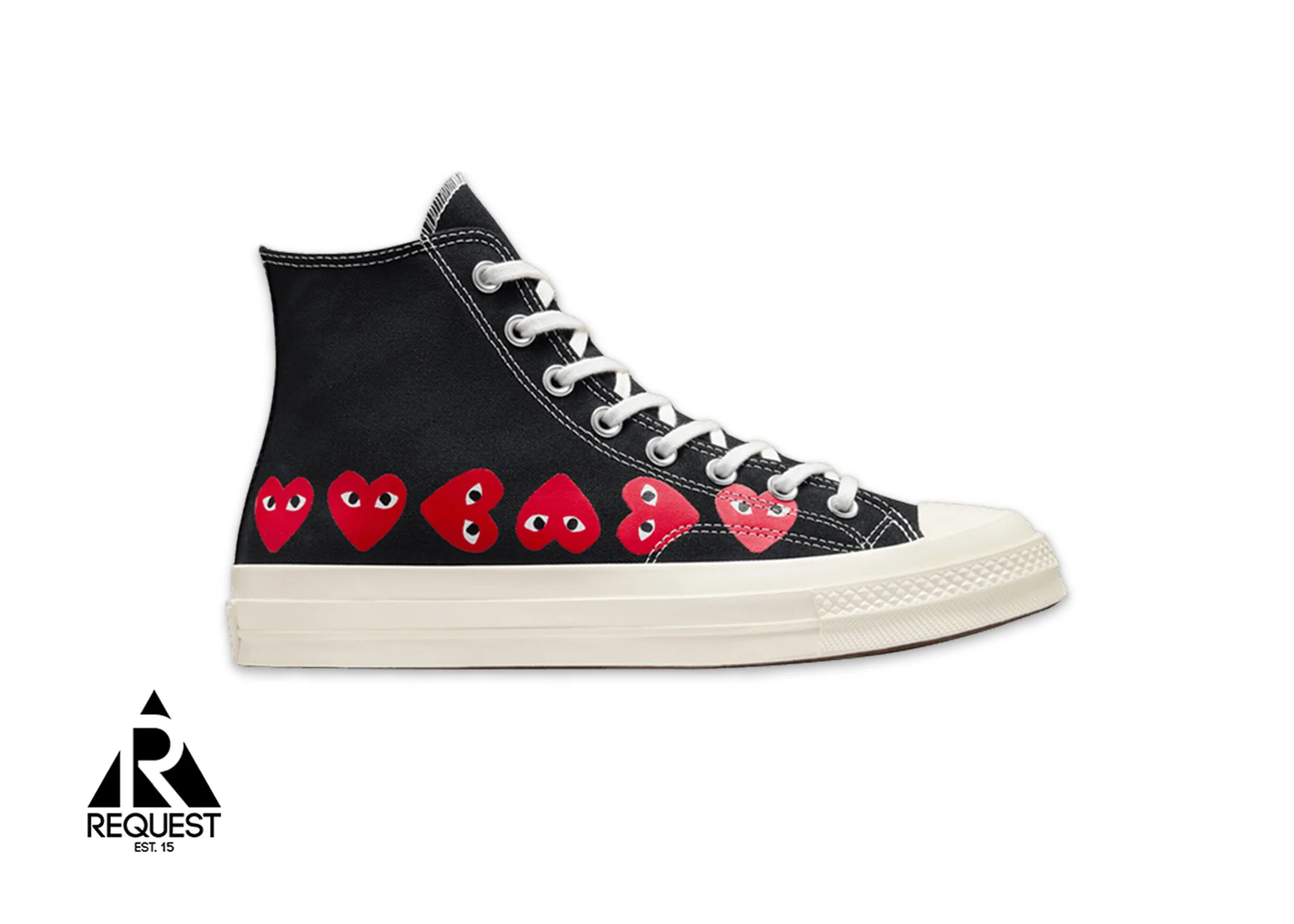 CDG Chuck Taylor High “Black Multi Heart”