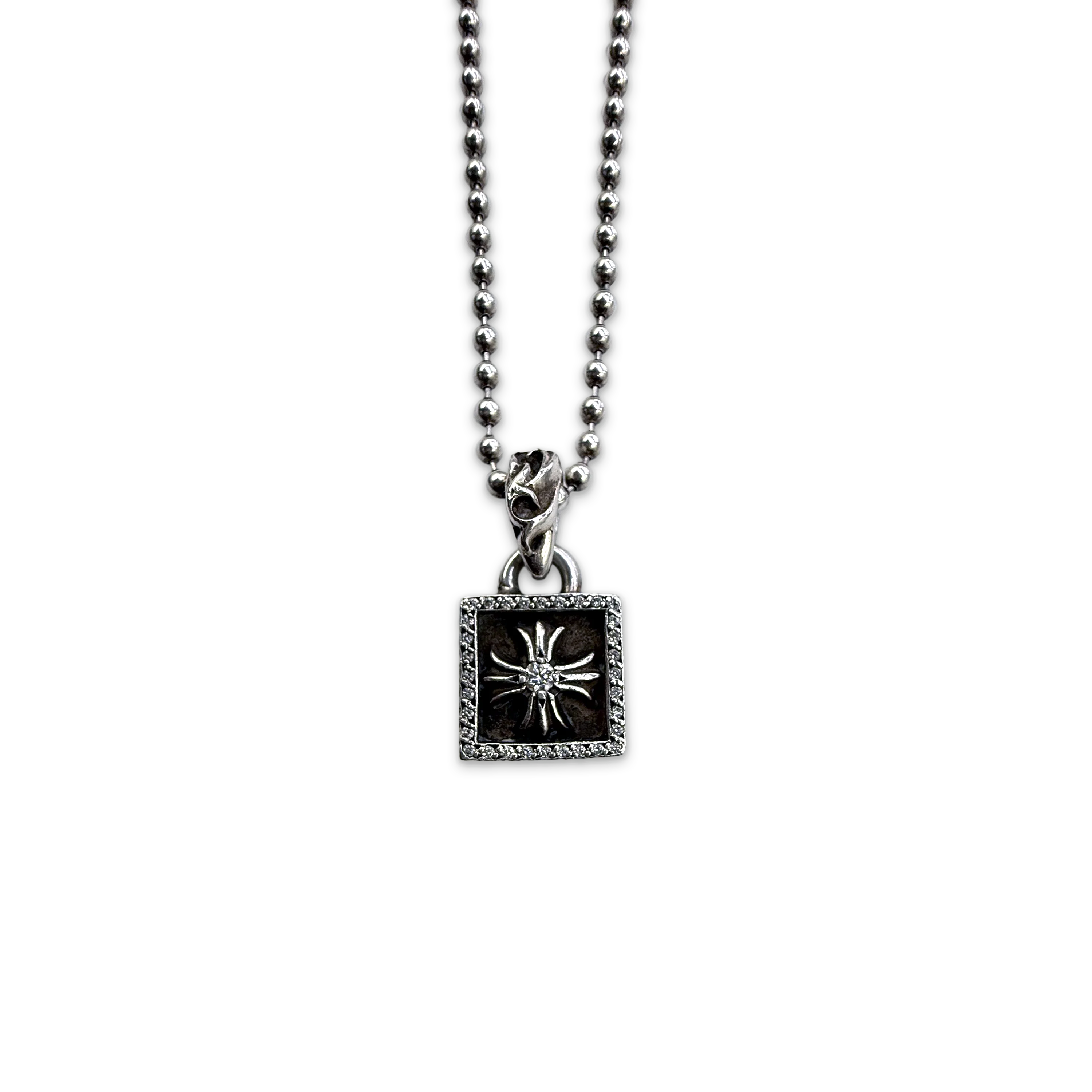 CH Plus Diamond Frame & Center Pendant With Ball Chain Necklace - Image 2