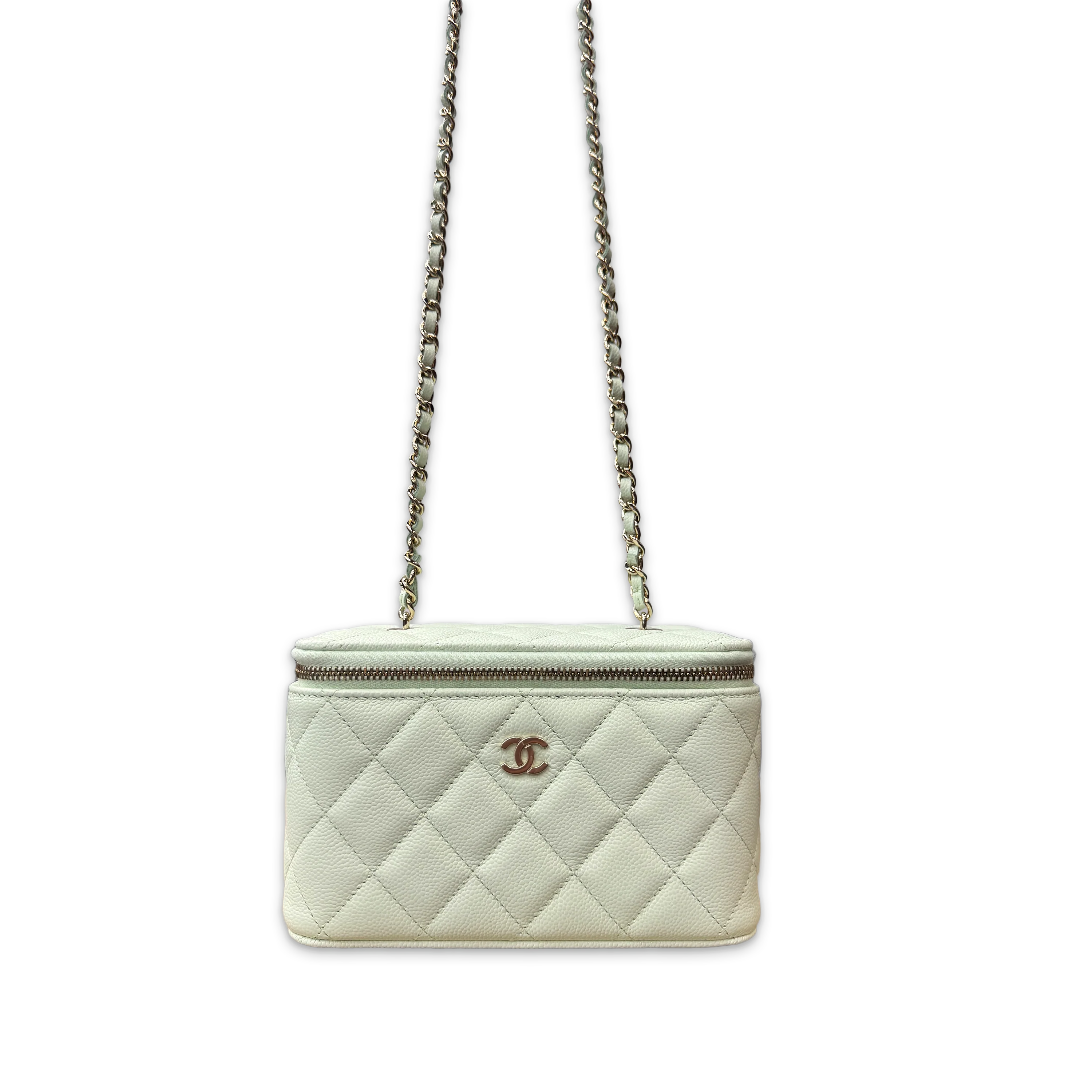 Classic Long Vanity Bag W/ Chain "Nager Green" - Image 2
