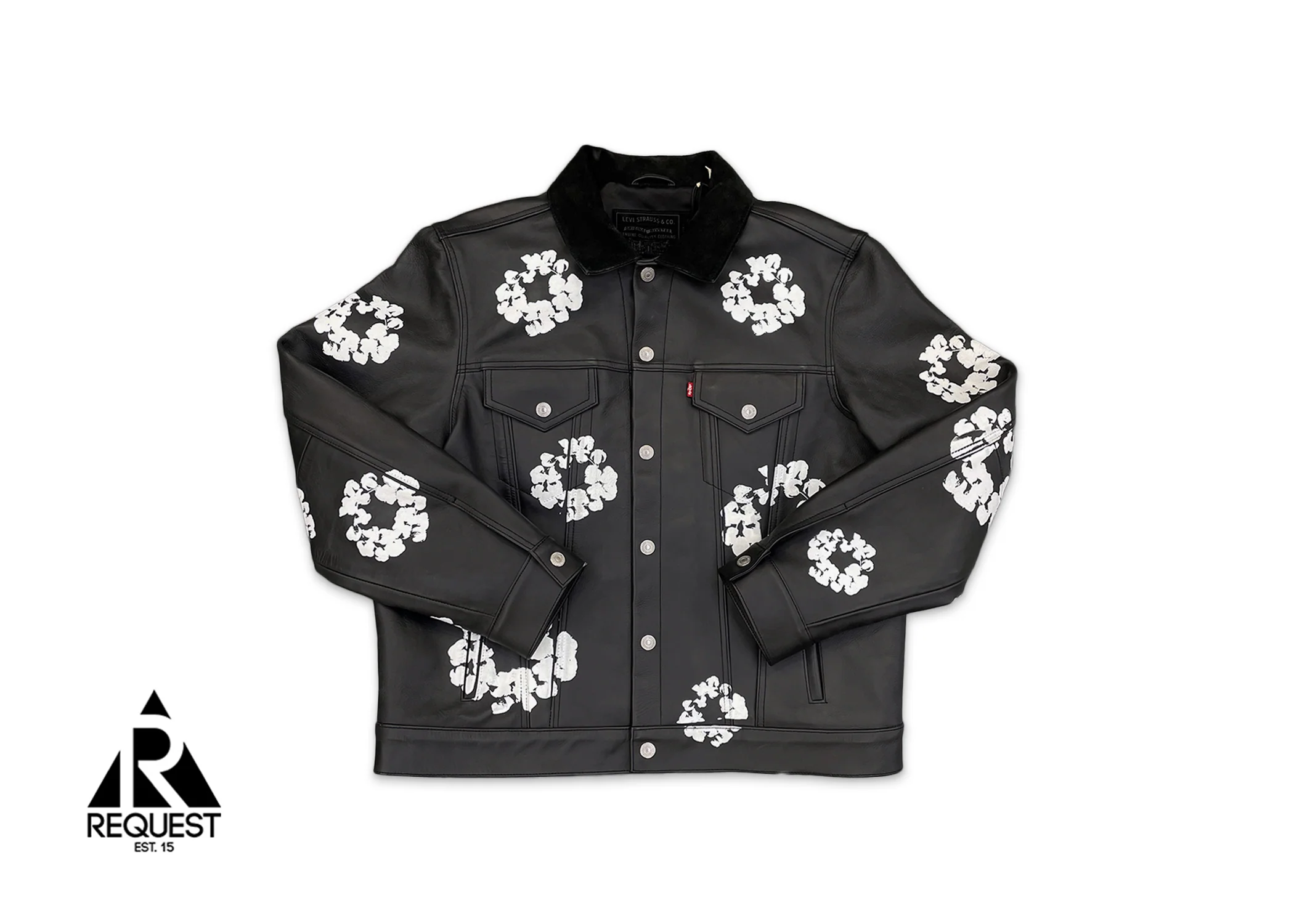 Cotton Wreath Leather Jacket "Black"